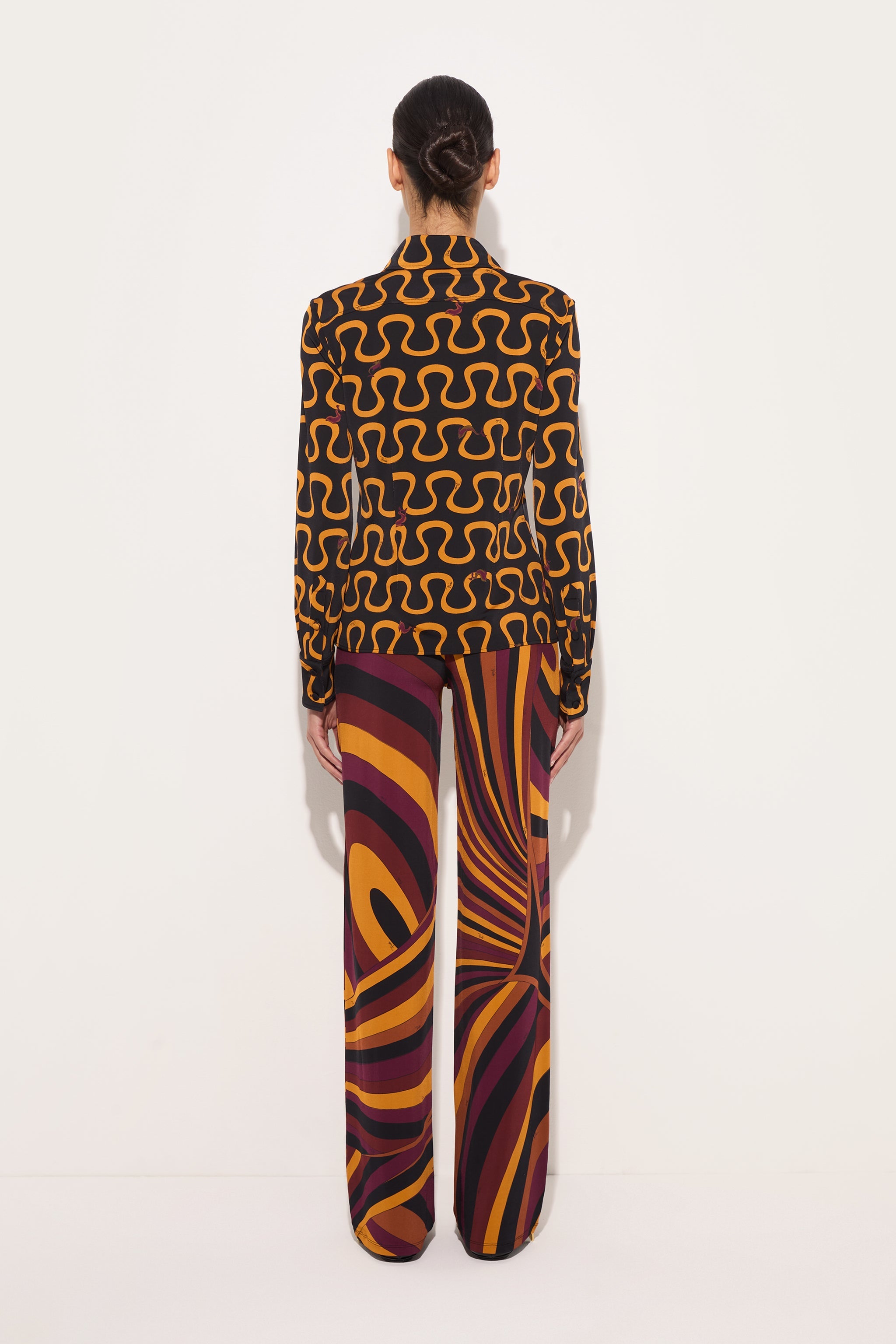 Emilio Pucci Pantalon Iride Bordeaux satiné femme