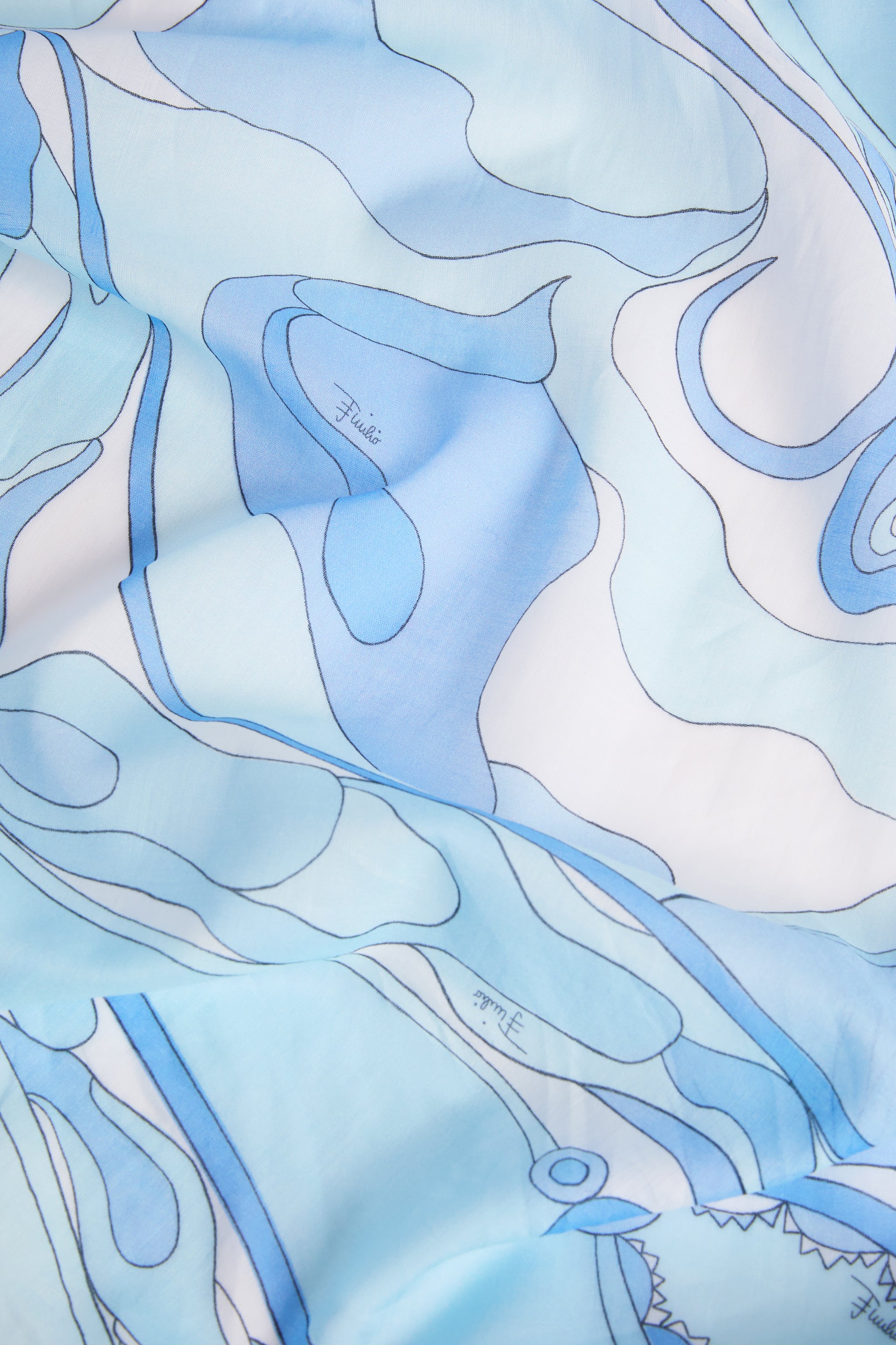 Emilio Pucci Sarong Orchidee paréo bleu clair OS