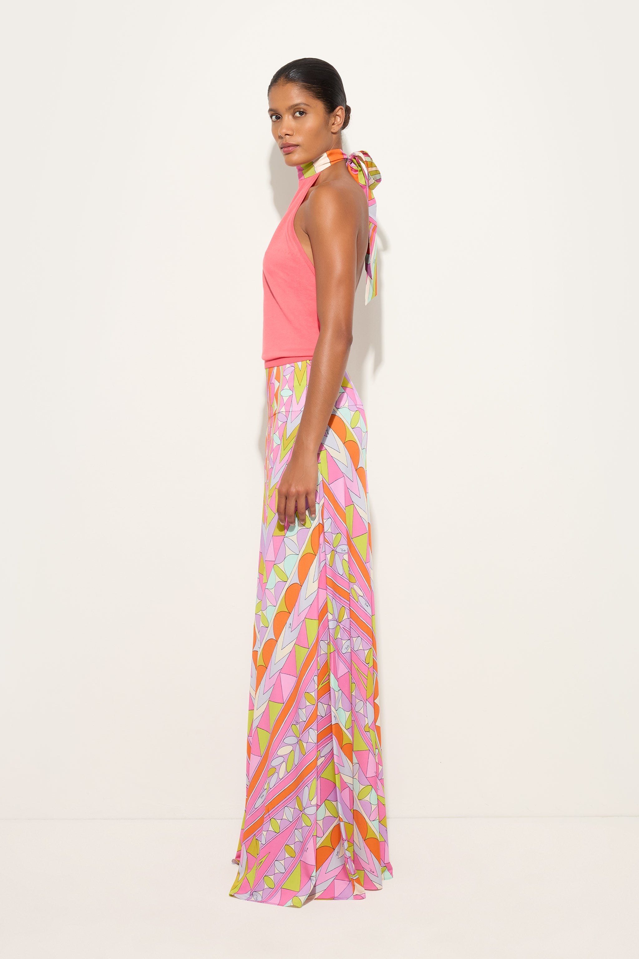 Emilio Pucci Manuba jupe longue satin multicolore