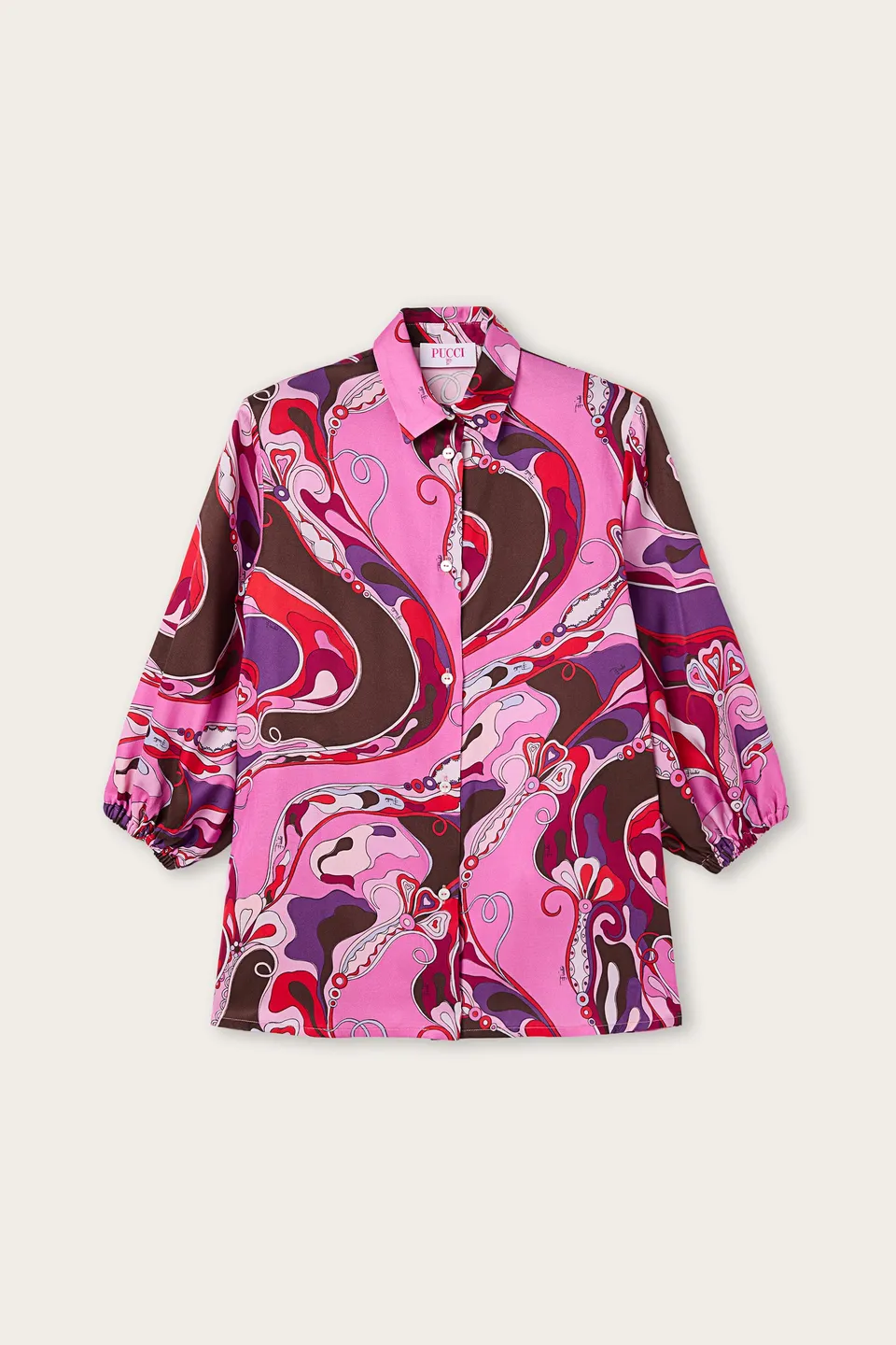 Emilio Pucci Abito Chemisier Orchidee robe fuxia rosso