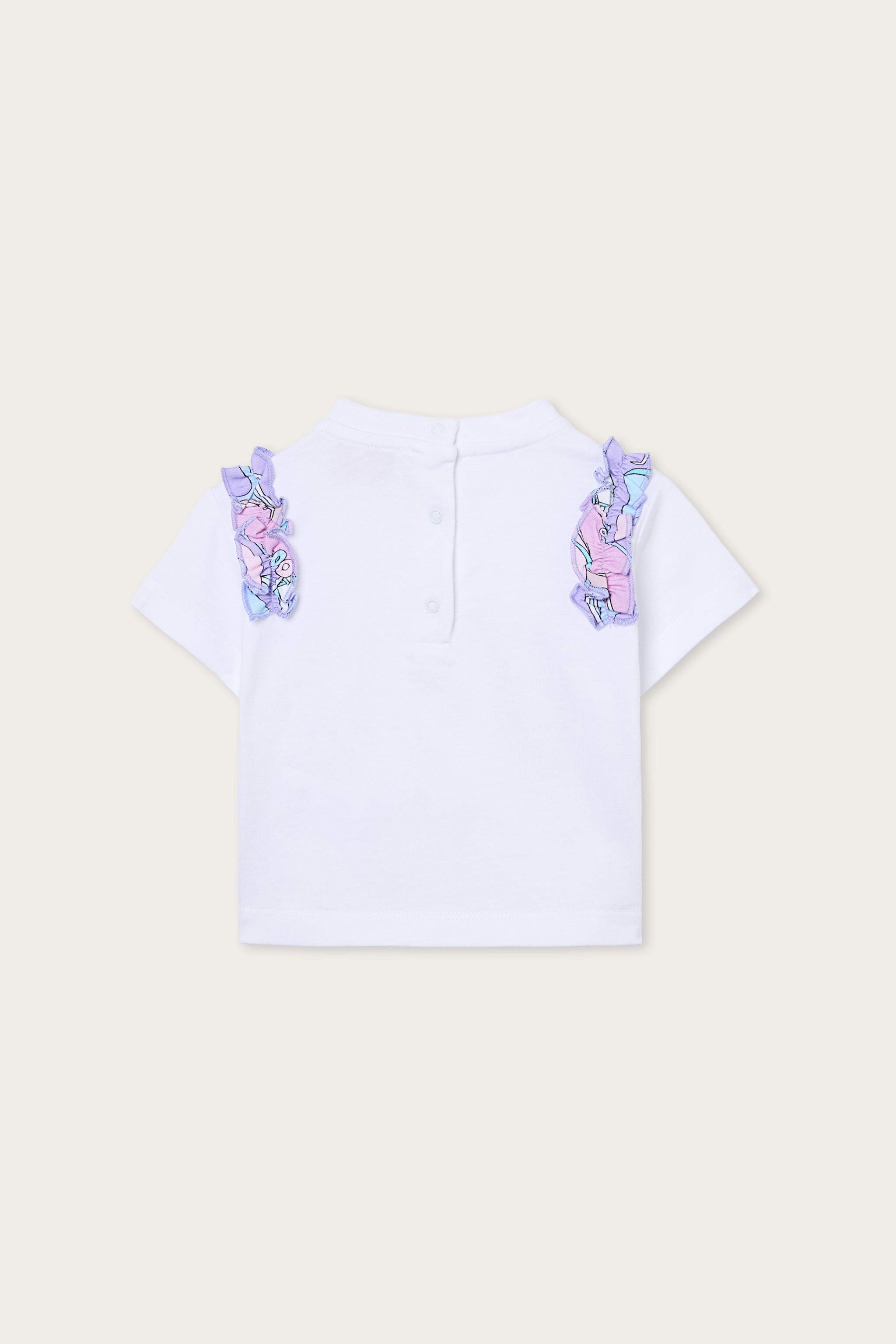 Emilio Pucci T-shirt bébé blanc coton bio ruches