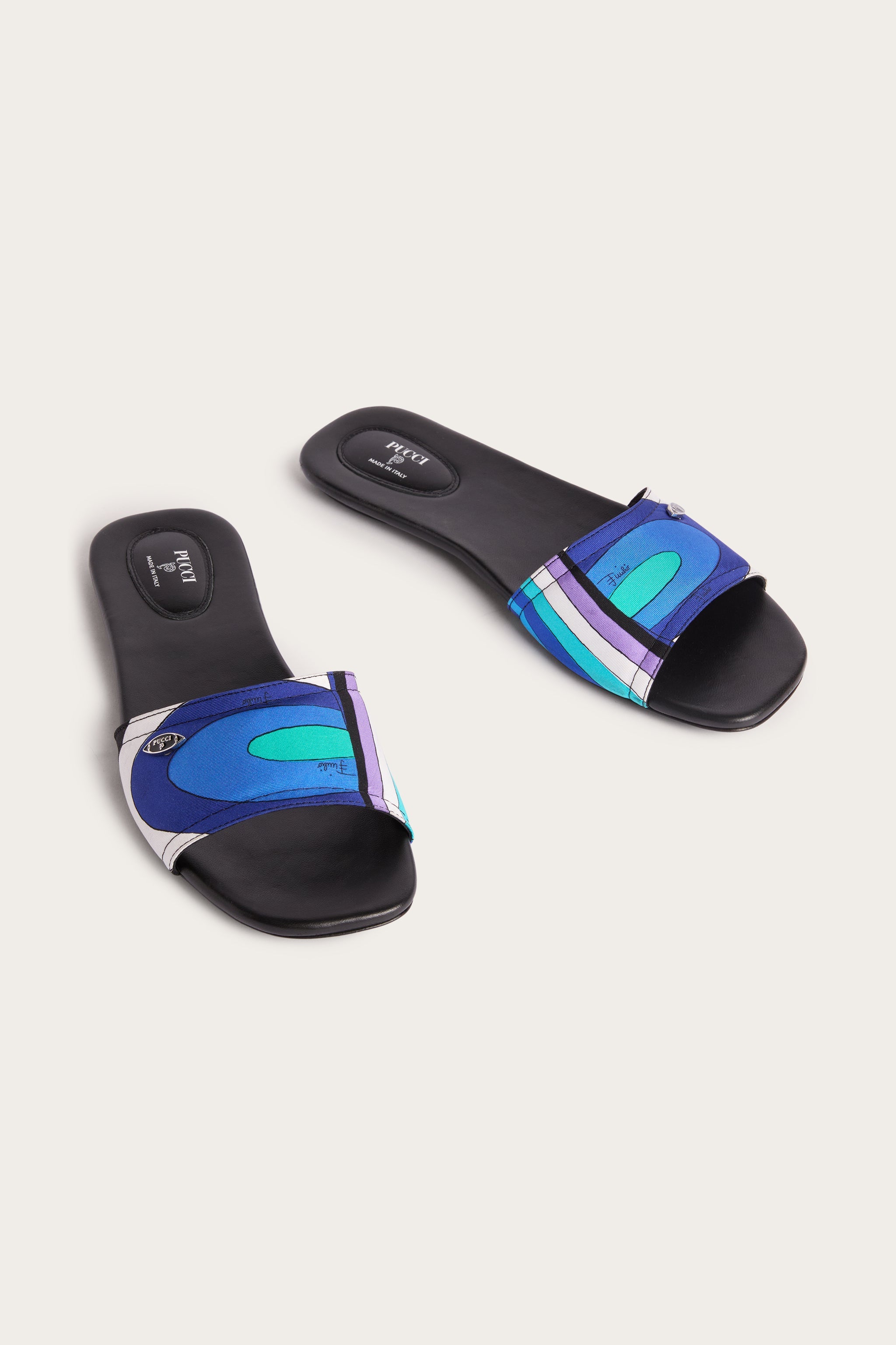 Emilio Pucci Iride slip-on soie turquoise bleu 36