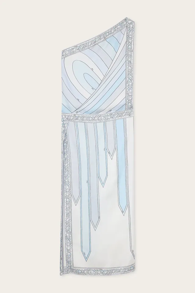 Emilio Pucci Dresses robe soie bleu clair asymétrique