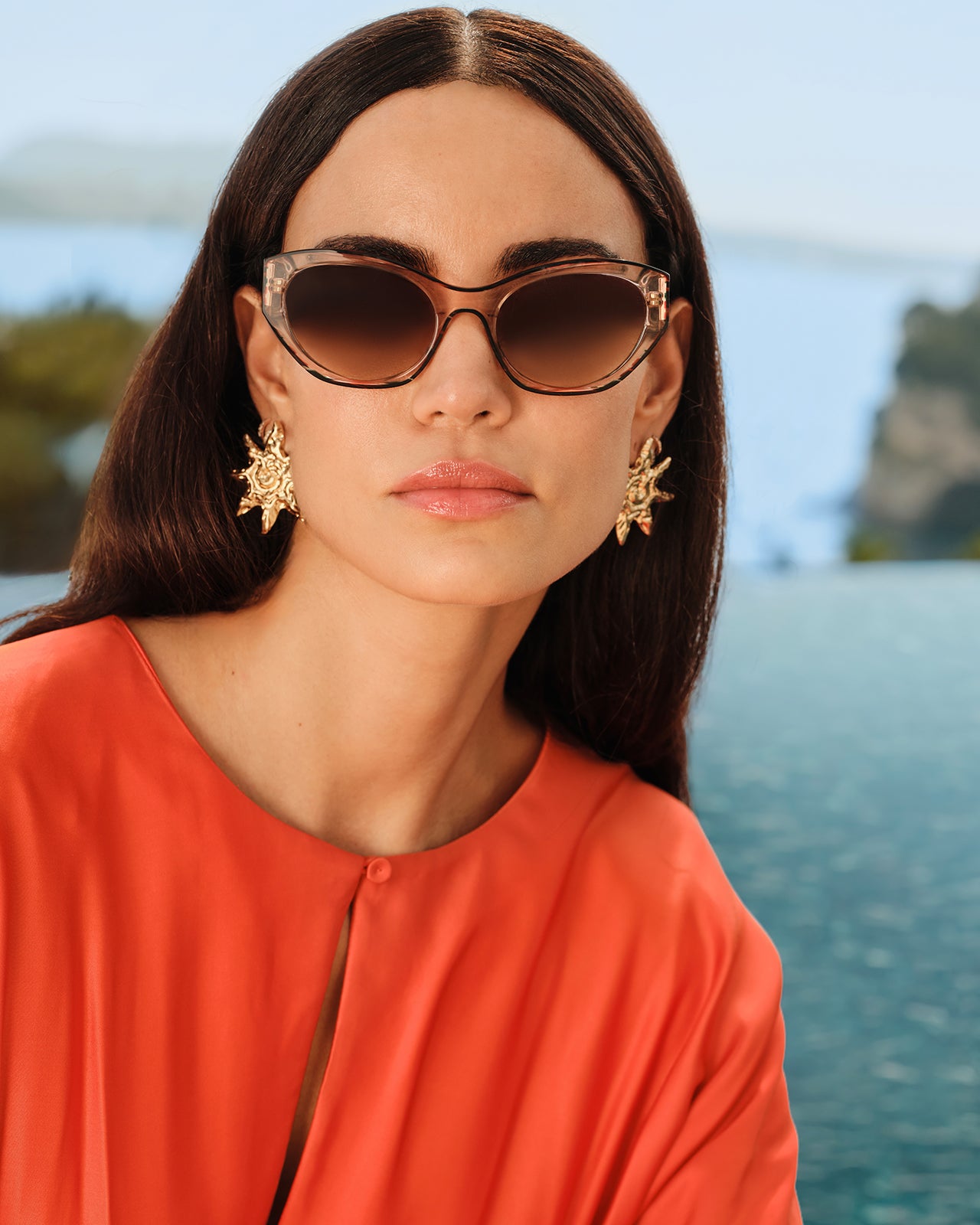Clémence & Margaux Miss Seventies lunettes de soleil polarisé Rose Translucide