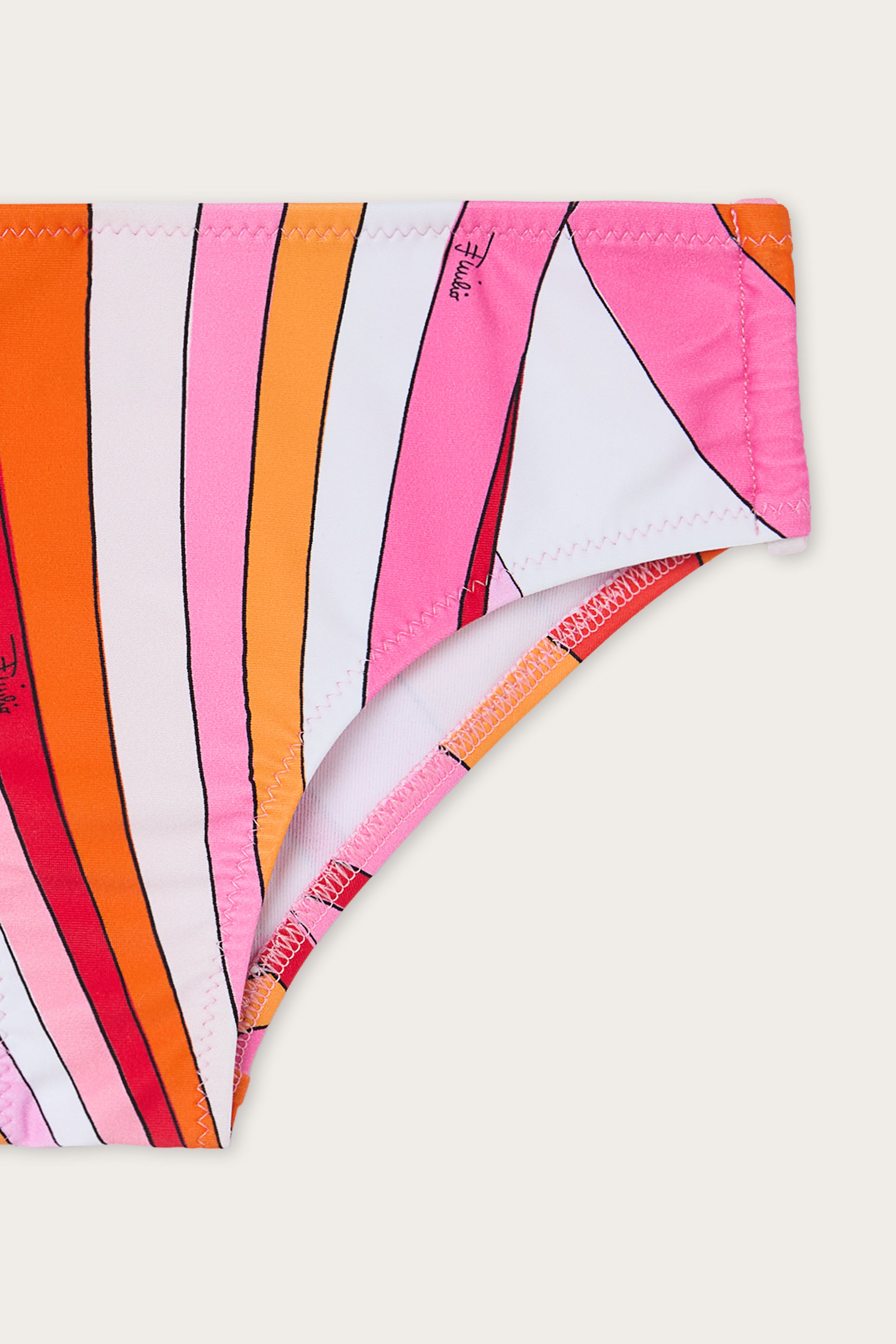 Emilio Pucci Iride bikini fille rose orange lycra