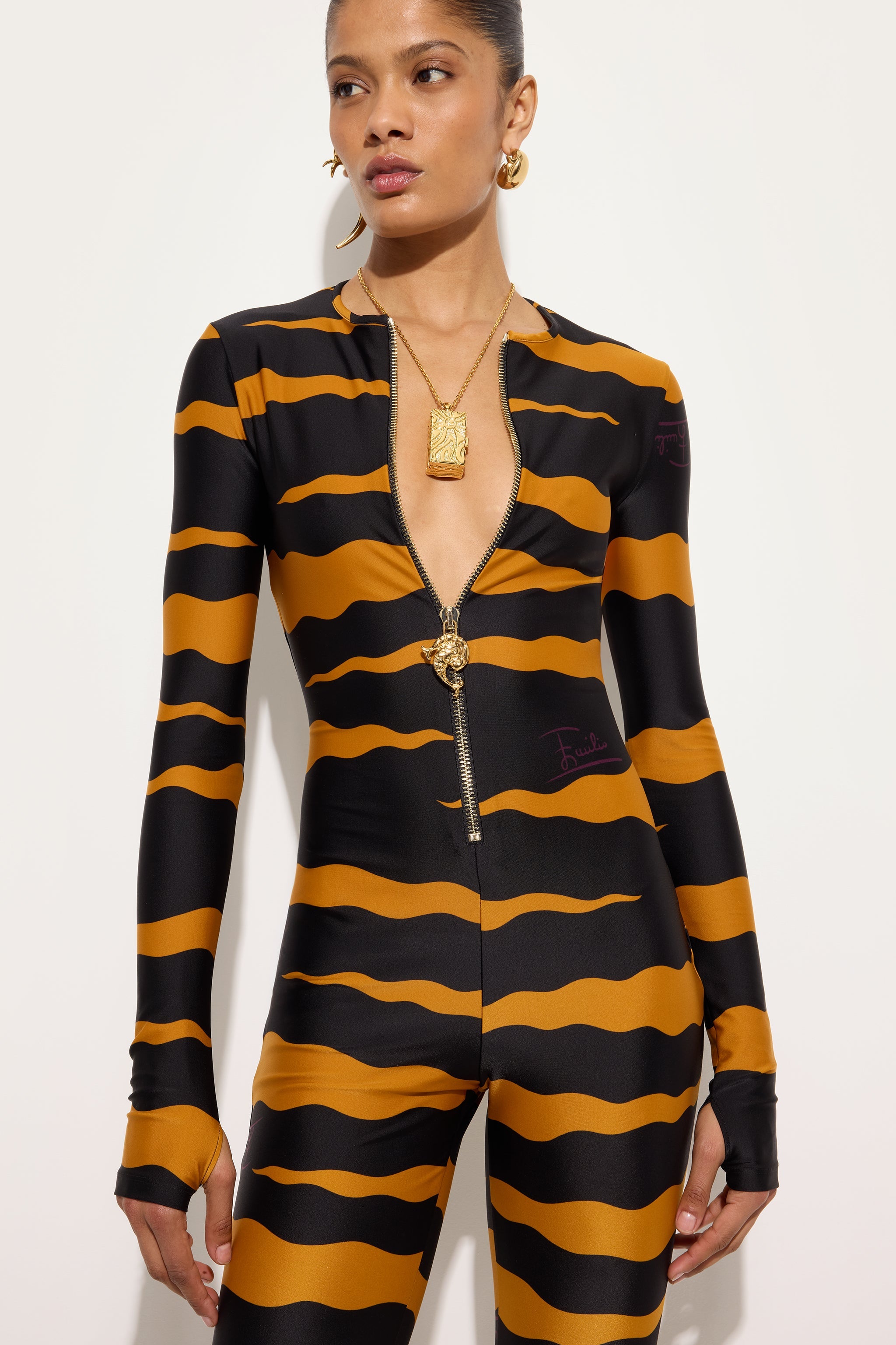 Emilio Pucci Dresses Tuta Fiamme combinaison black gold