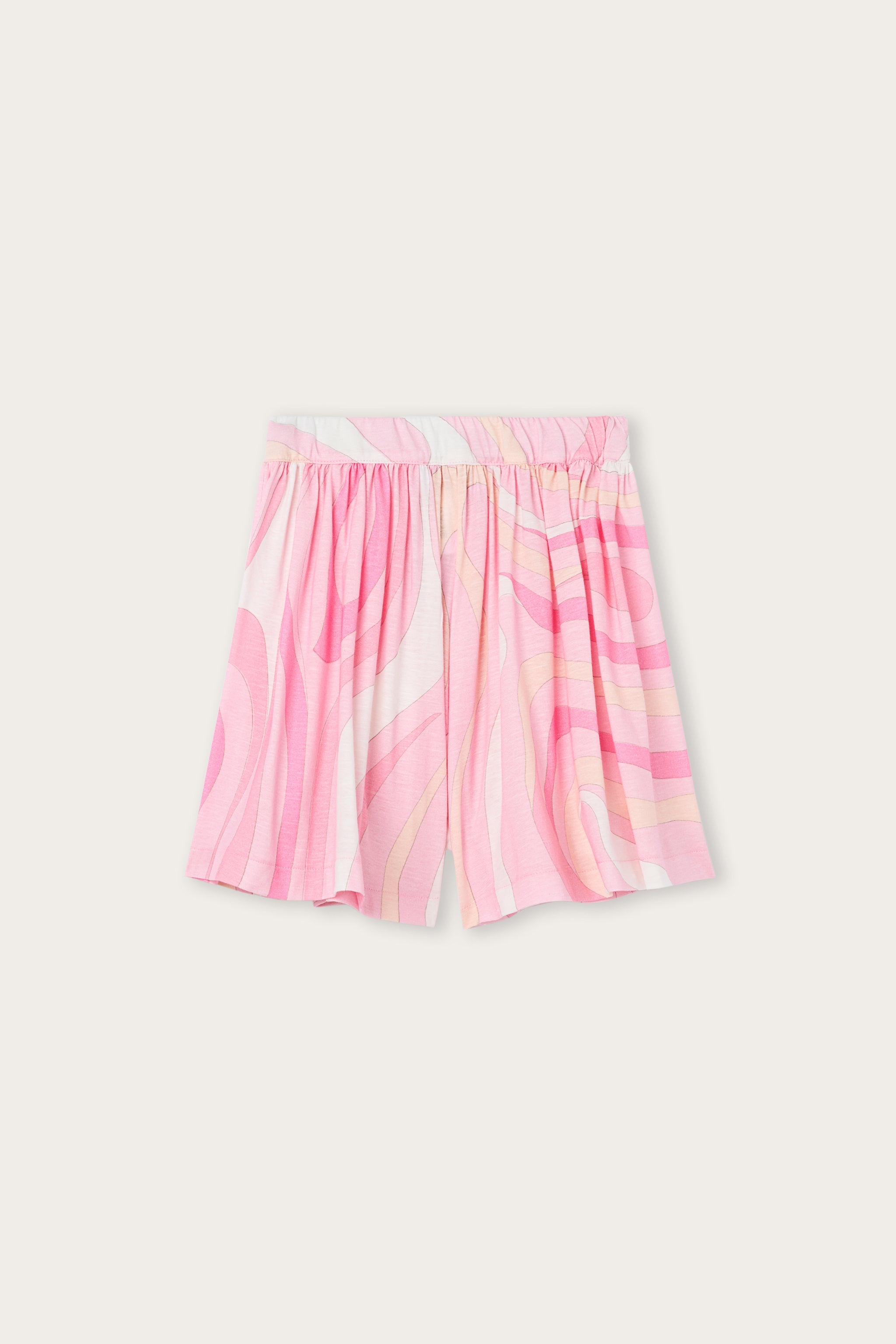 Emilio Pucci Marmo jupe fille beige rose jersey coton