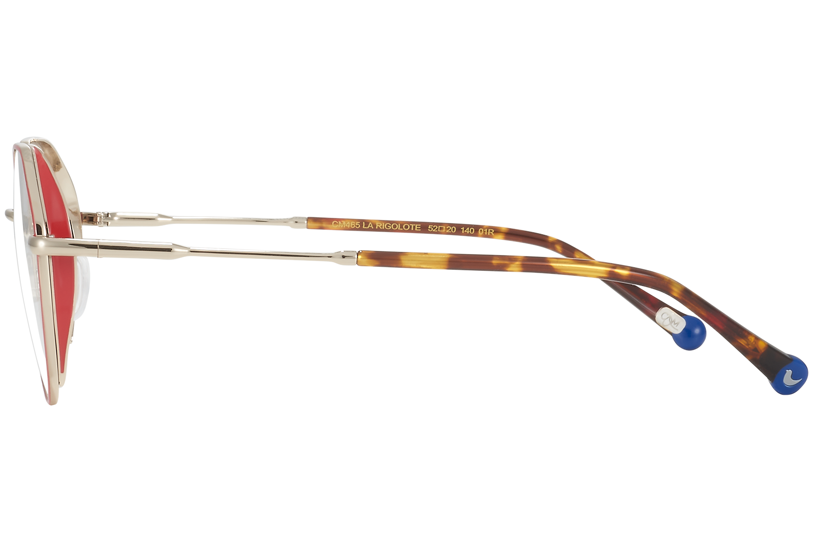 Clémence & Margaux La Rigolote lunettes de vue Rouge Doré tonneau