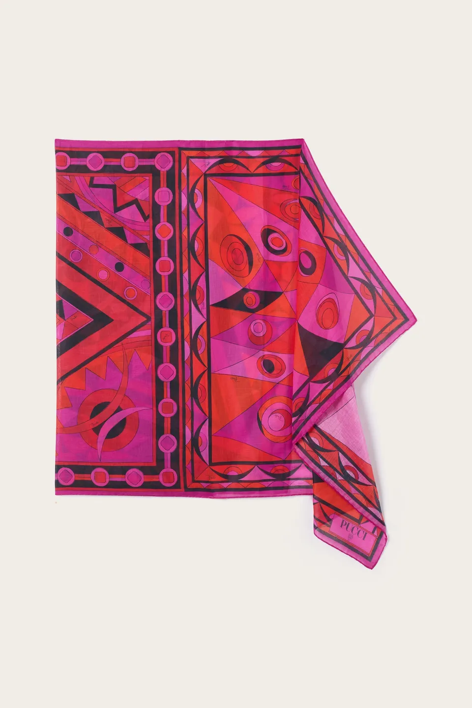 Emilio Pucci Sarong paréo coton fuchsia mix imprimés