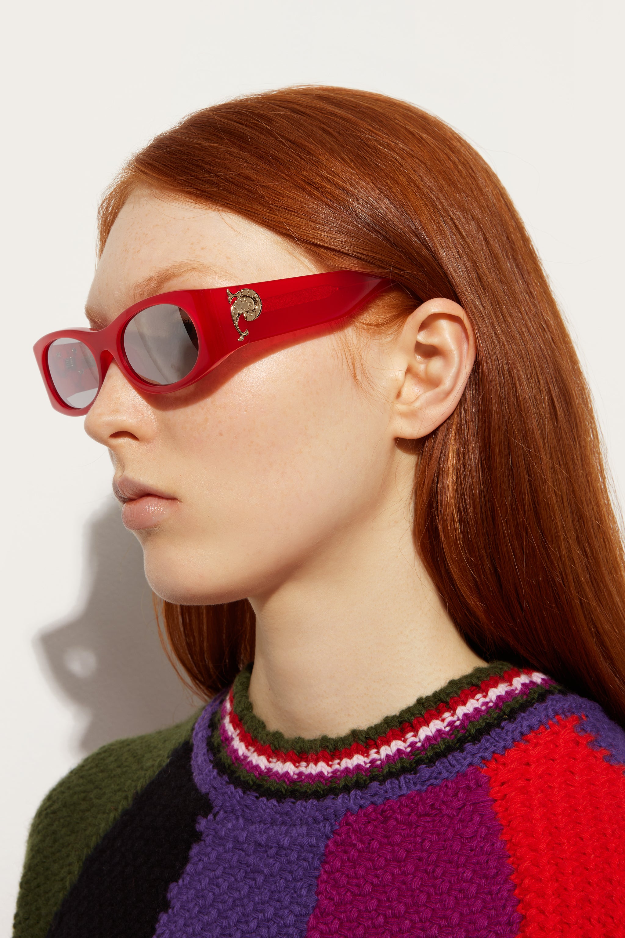 Emilio Pucci Sunglasses Ovales lunettes de soleil rouge verres miroir