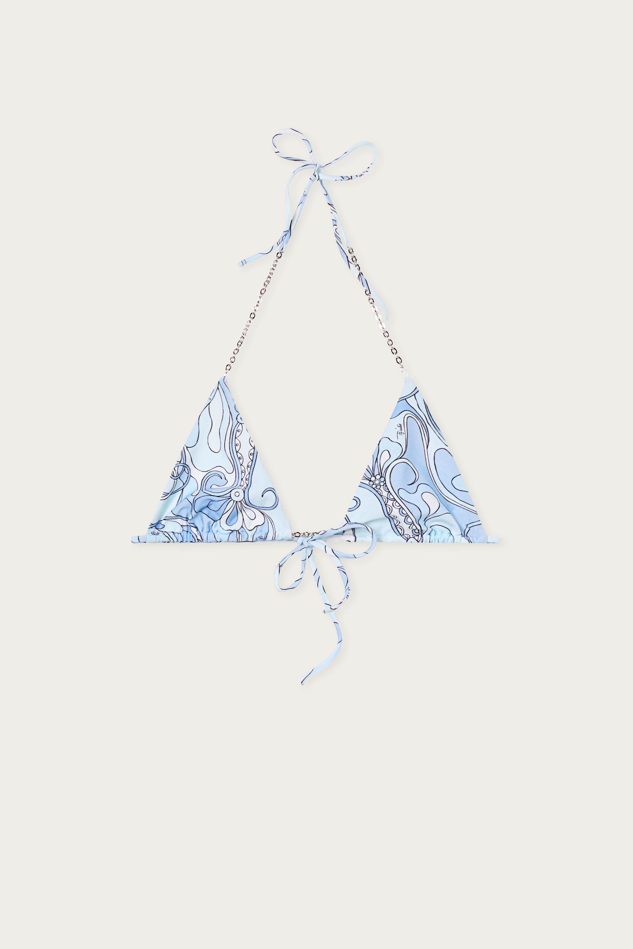 Emilio Pucci Bikini Haut Triangle Orchidee Bleu Clair
