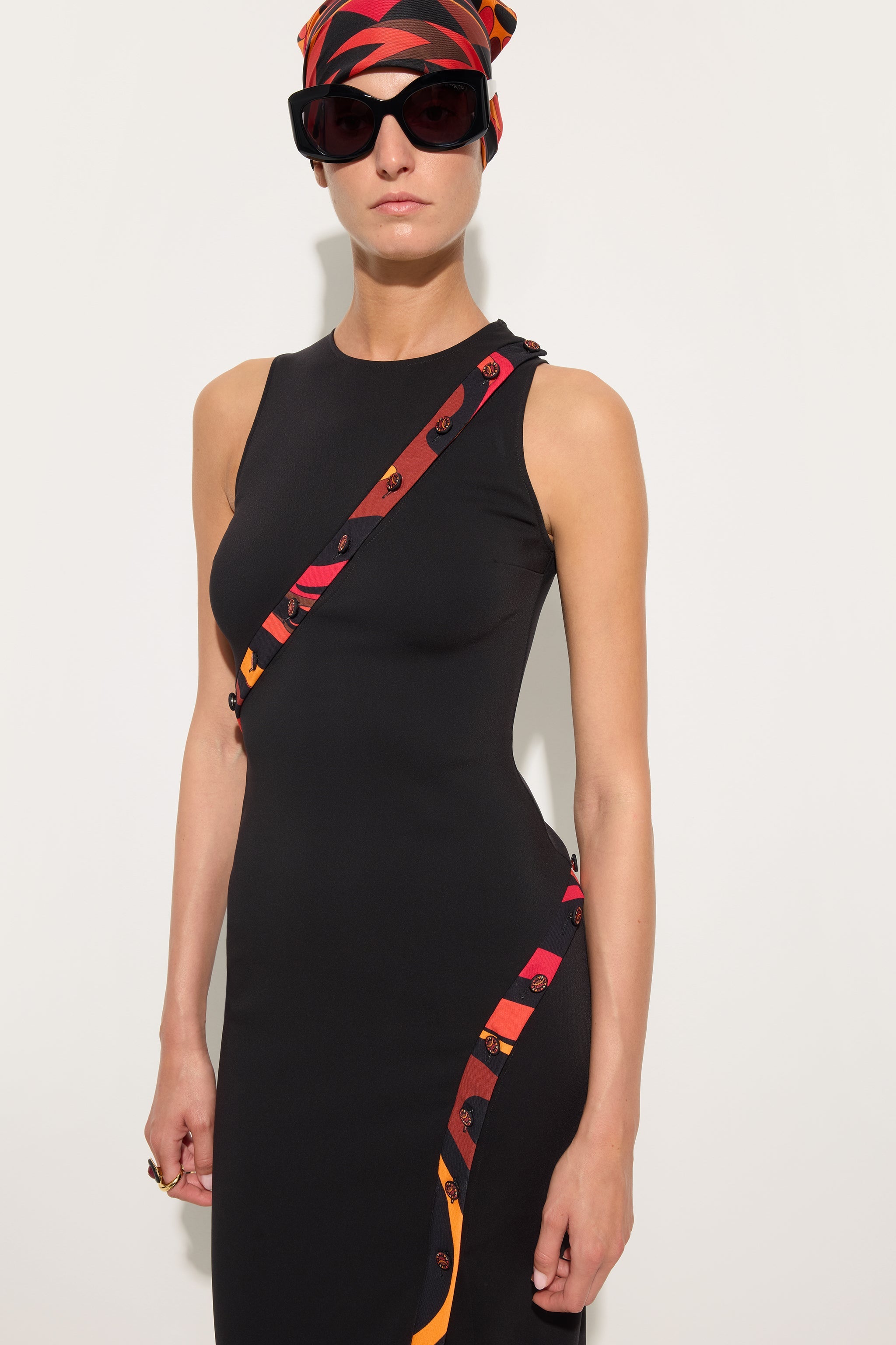 Emilio Pucci robe longue noire cady fente