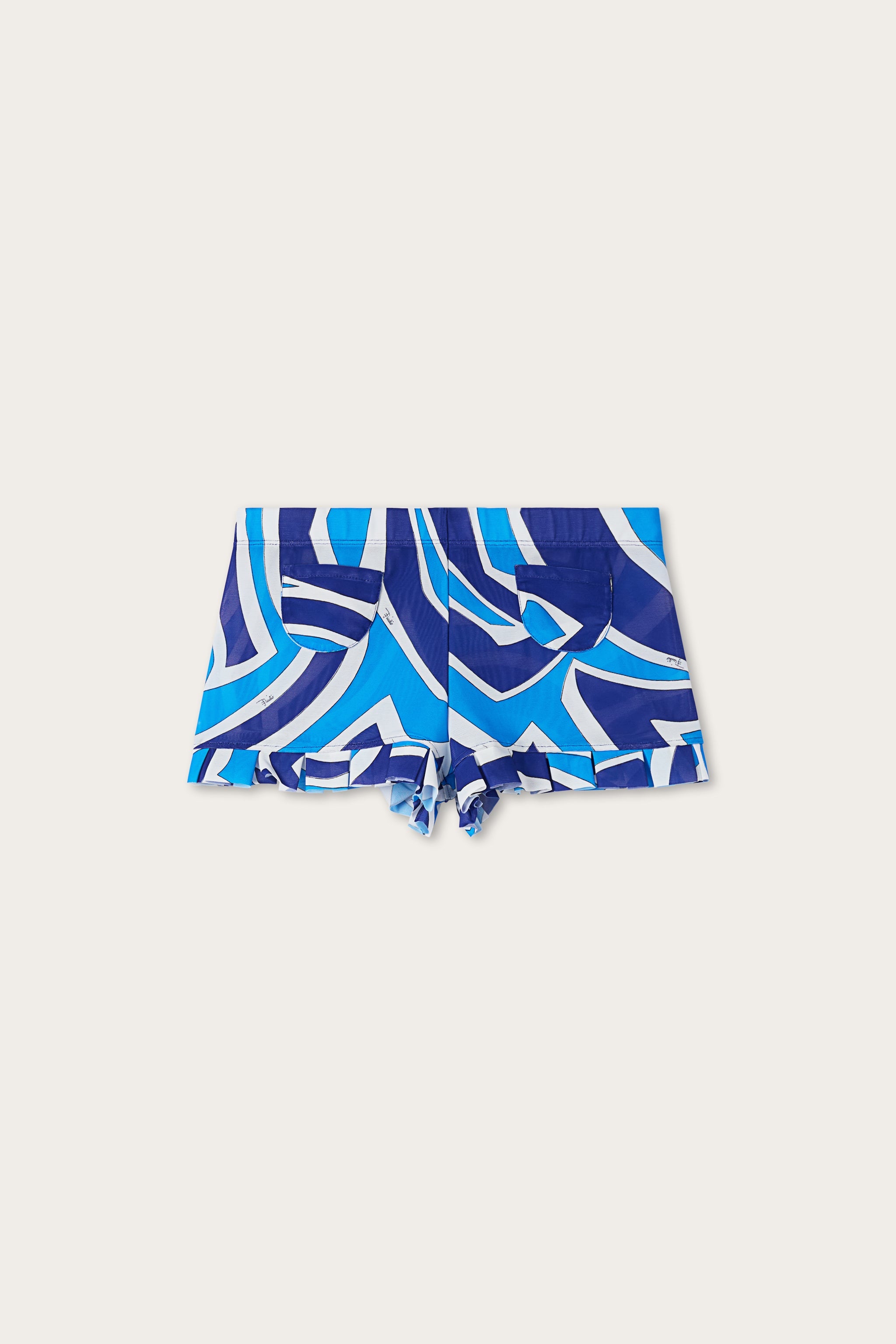 Emilio Pucci Labirinto short turquoise bleu 38 mesh