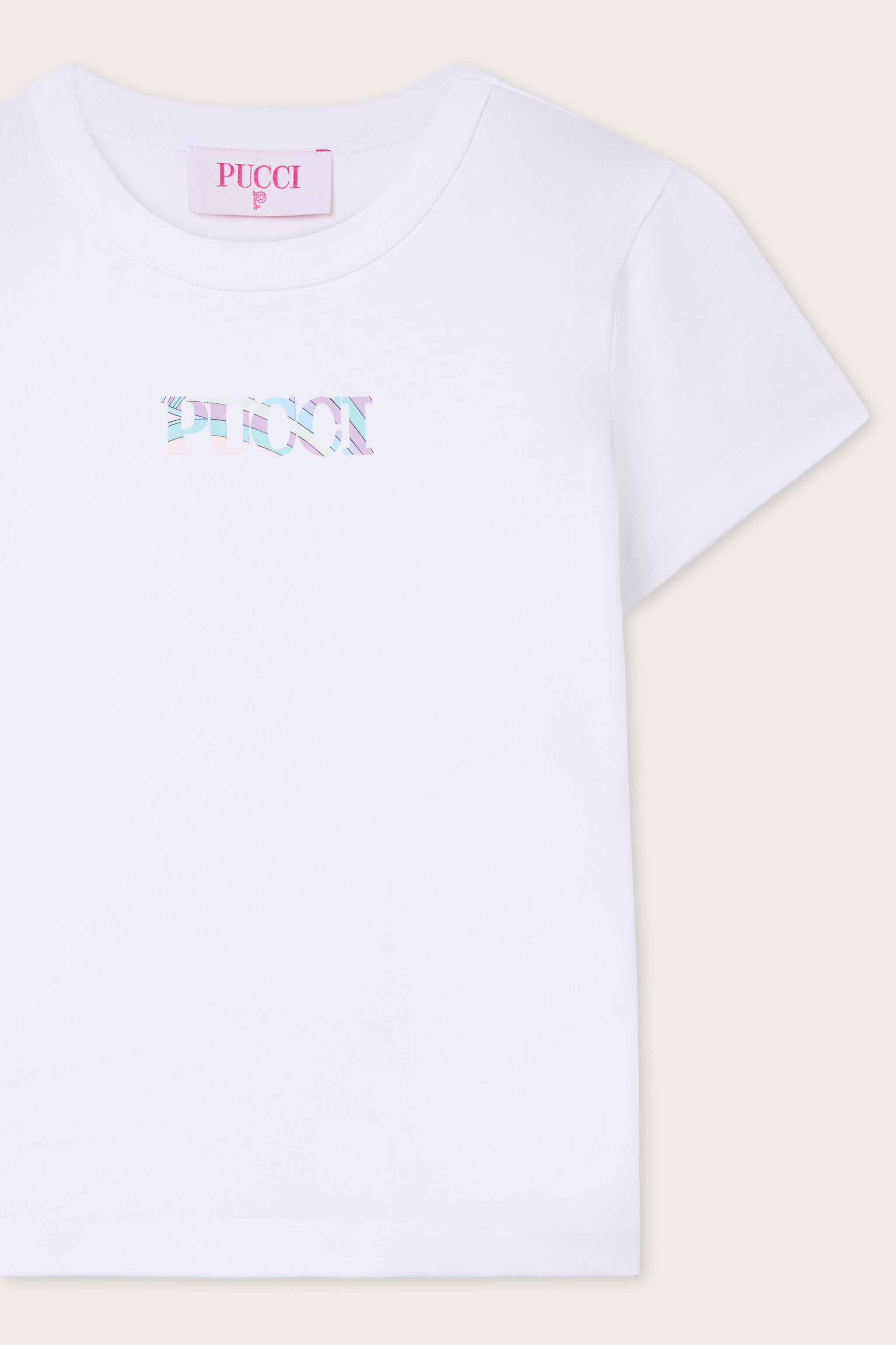 Emilio Pucci Logo t-shirt coton blanc 8Y