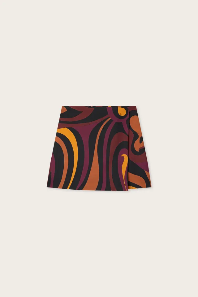 Emilio Pucci Marmo jupe soie bordeaux or
