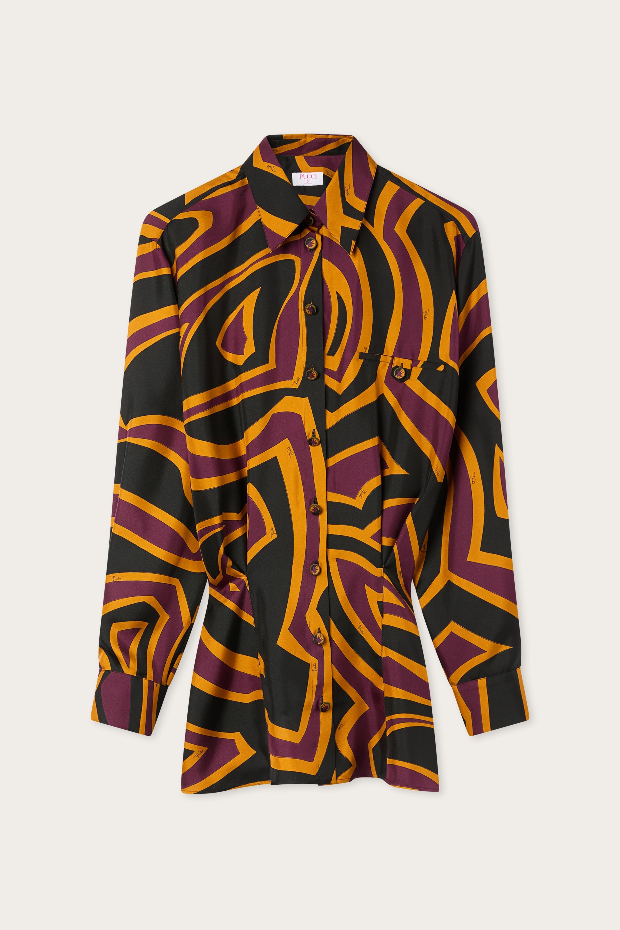 Emilio Pucci Labirinto 6URG626U741 robe soie bordeaux or