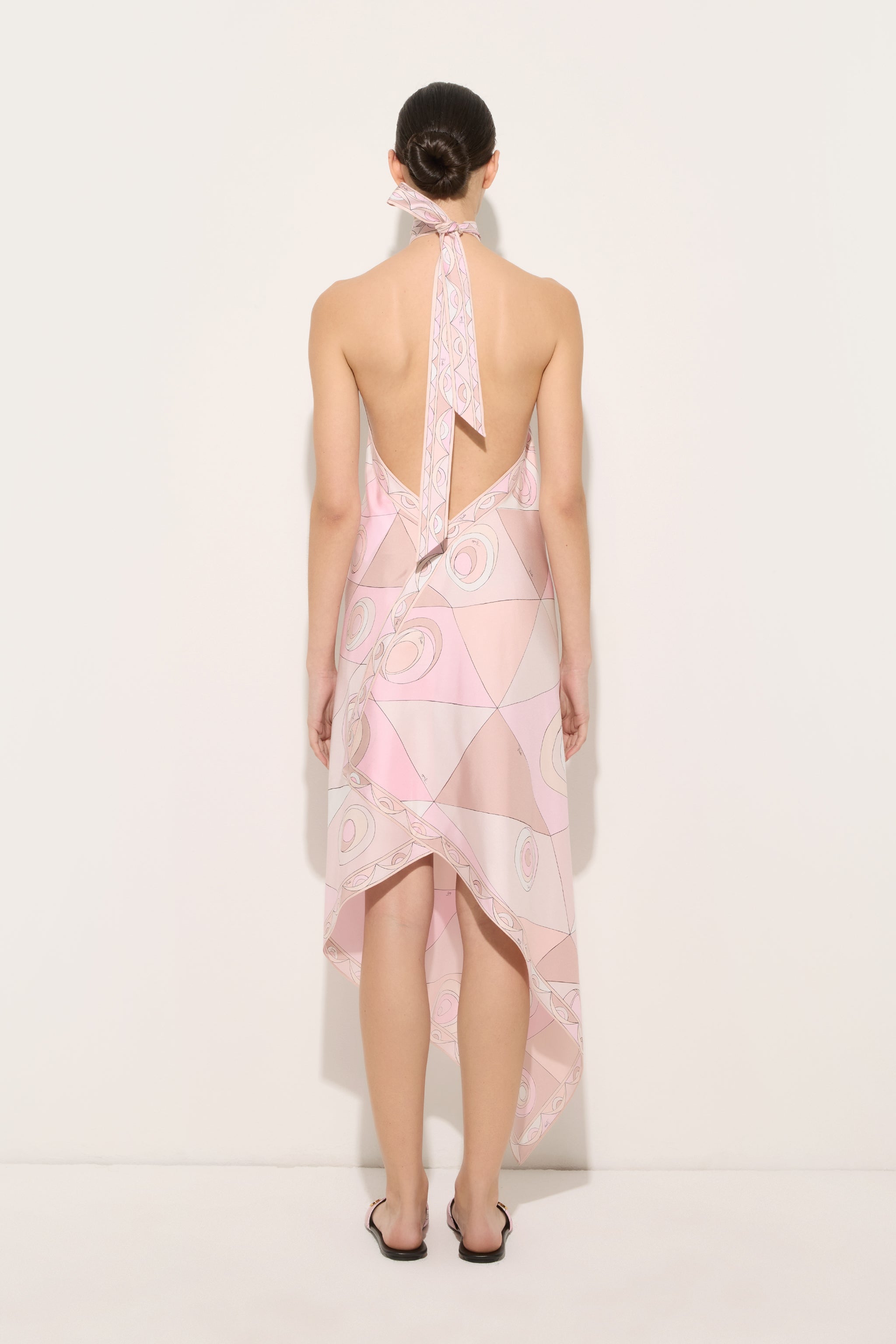 Emilio Pucci Robe Soie Occhi robe longue rose/nude