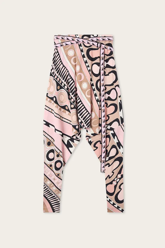 Emilio Pucci Soleil pantalon fluide nude avec ceinture