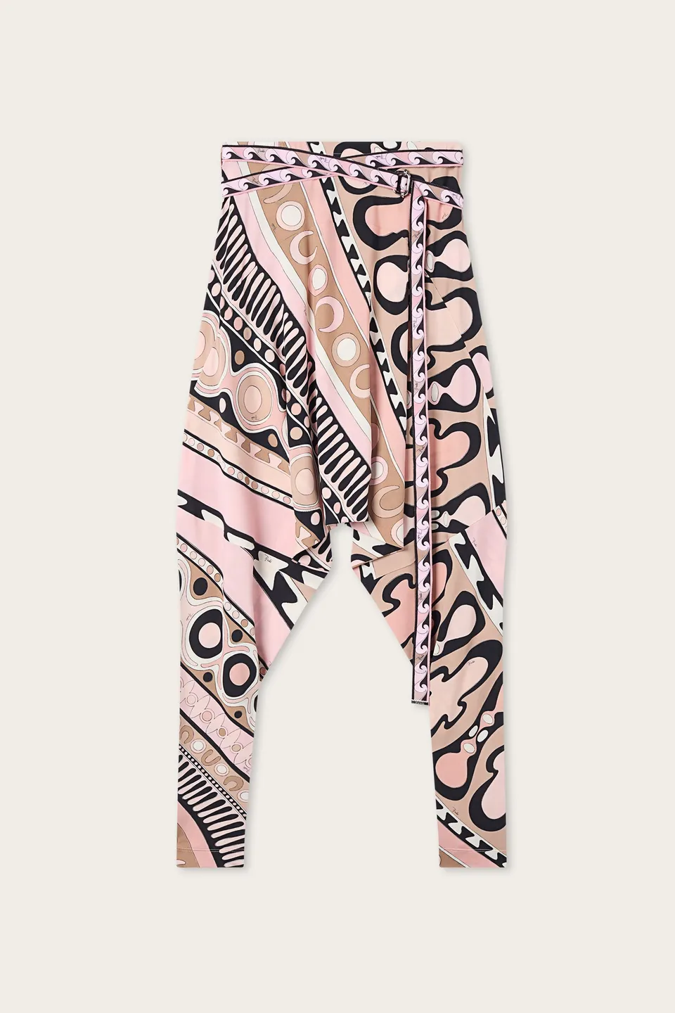 Emilio Pucci Soleil pantalon fluide nude avec ceinture