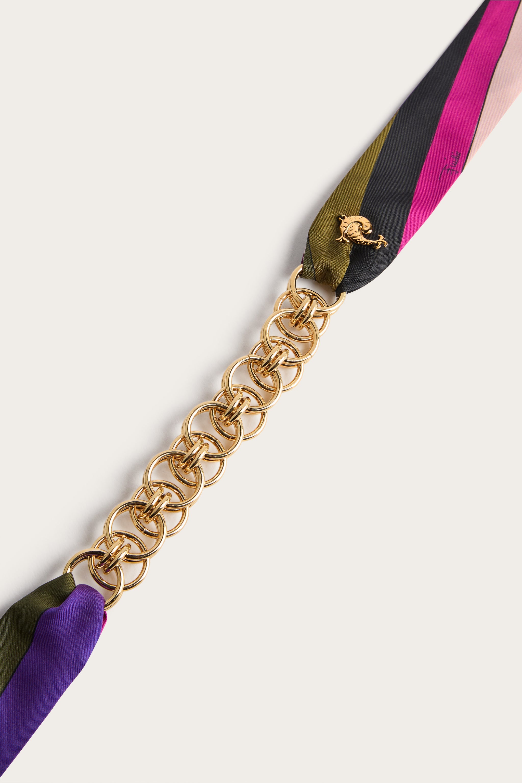 Emilio Pucci Jewellery collier Bandeau Iride or lucide soie