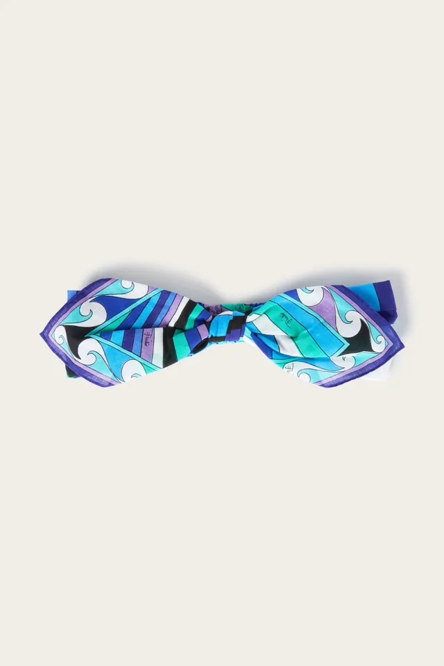 Emilio Pucci Iride bandeau cheveux turquoise bleu coton