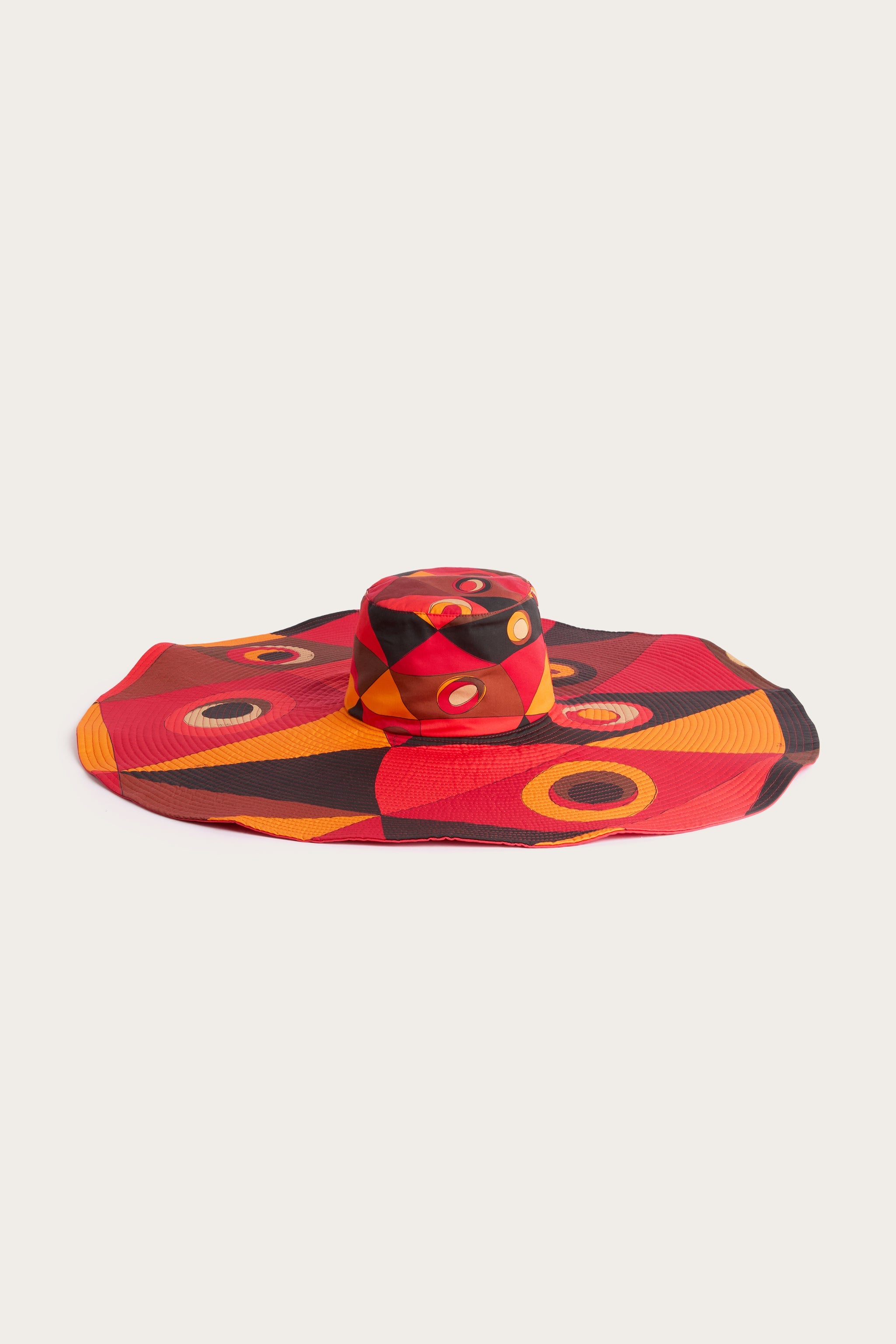 Emilio Pucci Occhi chapeau réversible orange noir