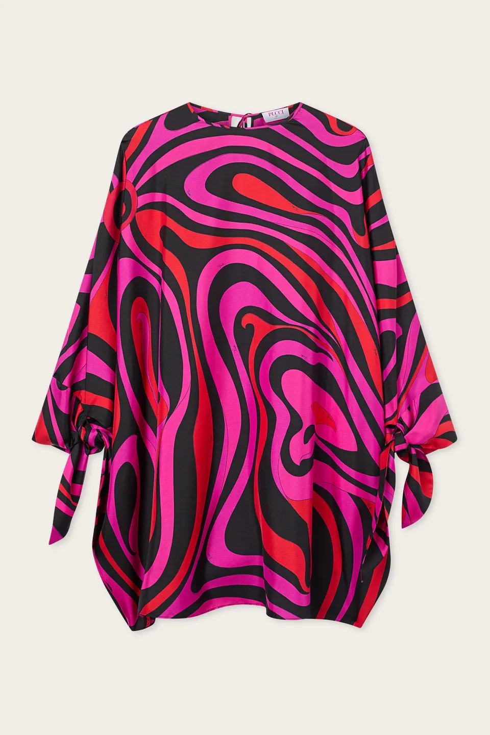 Emilio Pucci Caftano Marmo caftan soie fuchsia noir