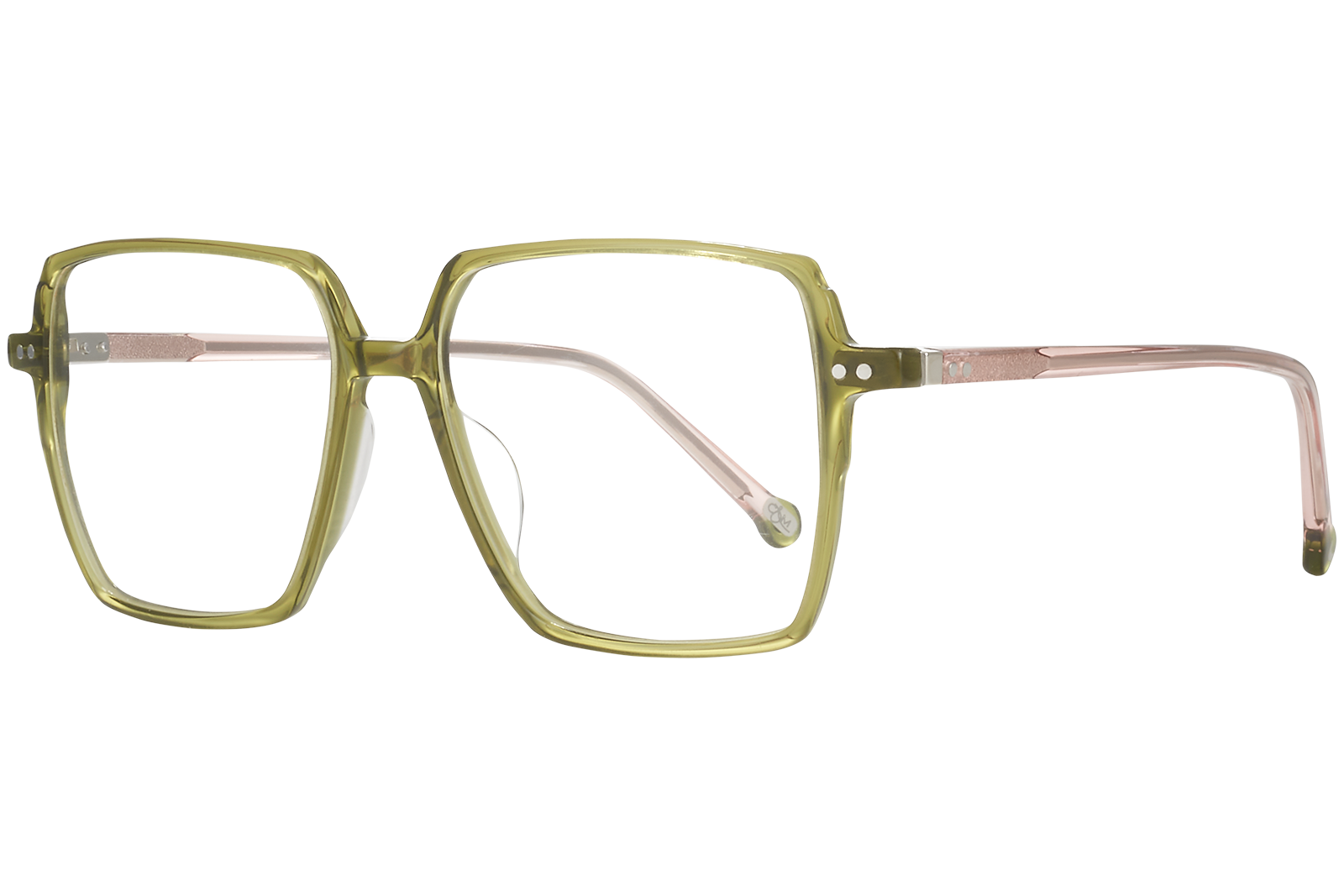 Clémence & Margaux La Nude lunettes de vue Nude & Vert carré