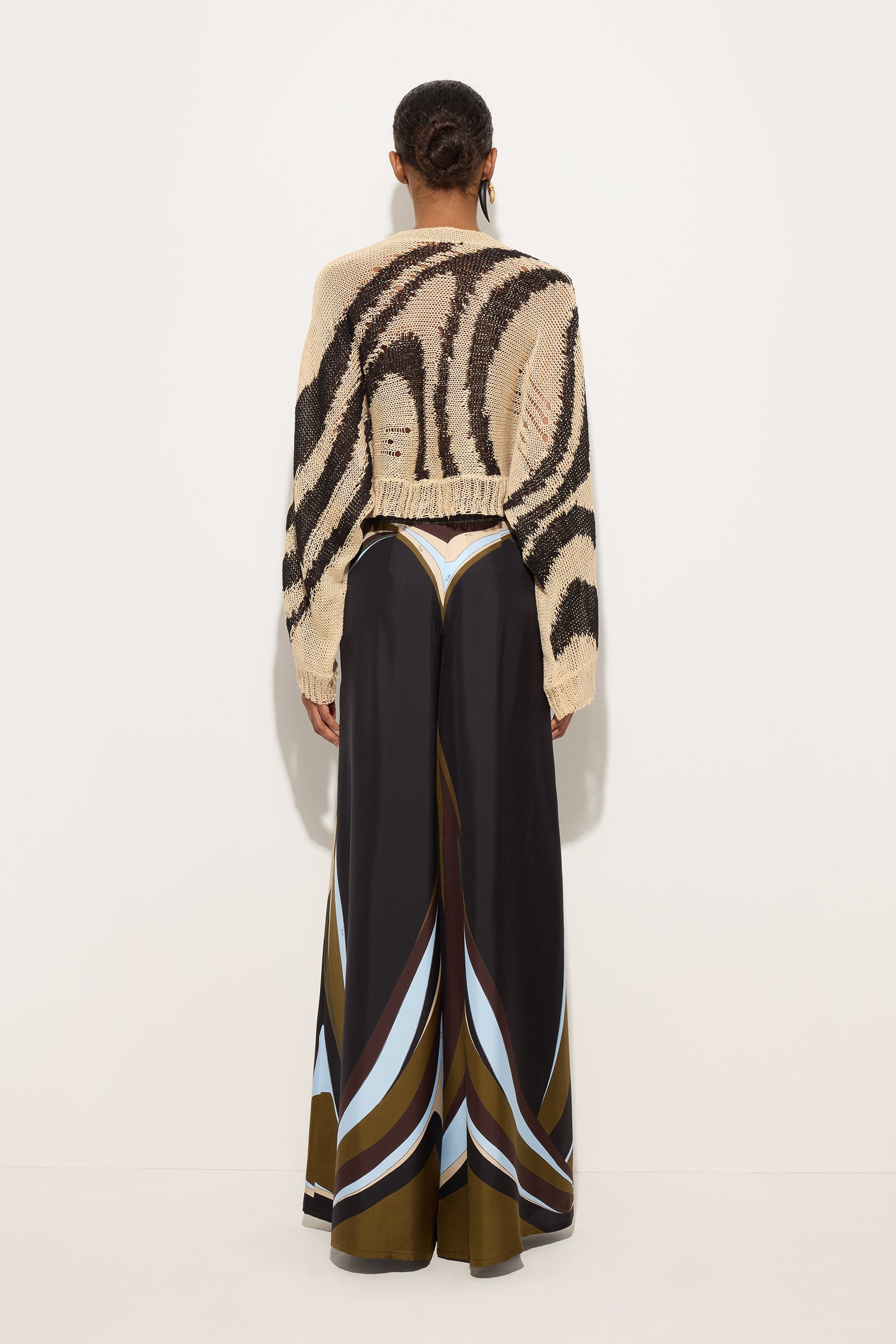 Emilio Pucci Knitwear pull lin Marmo maille corde noir court