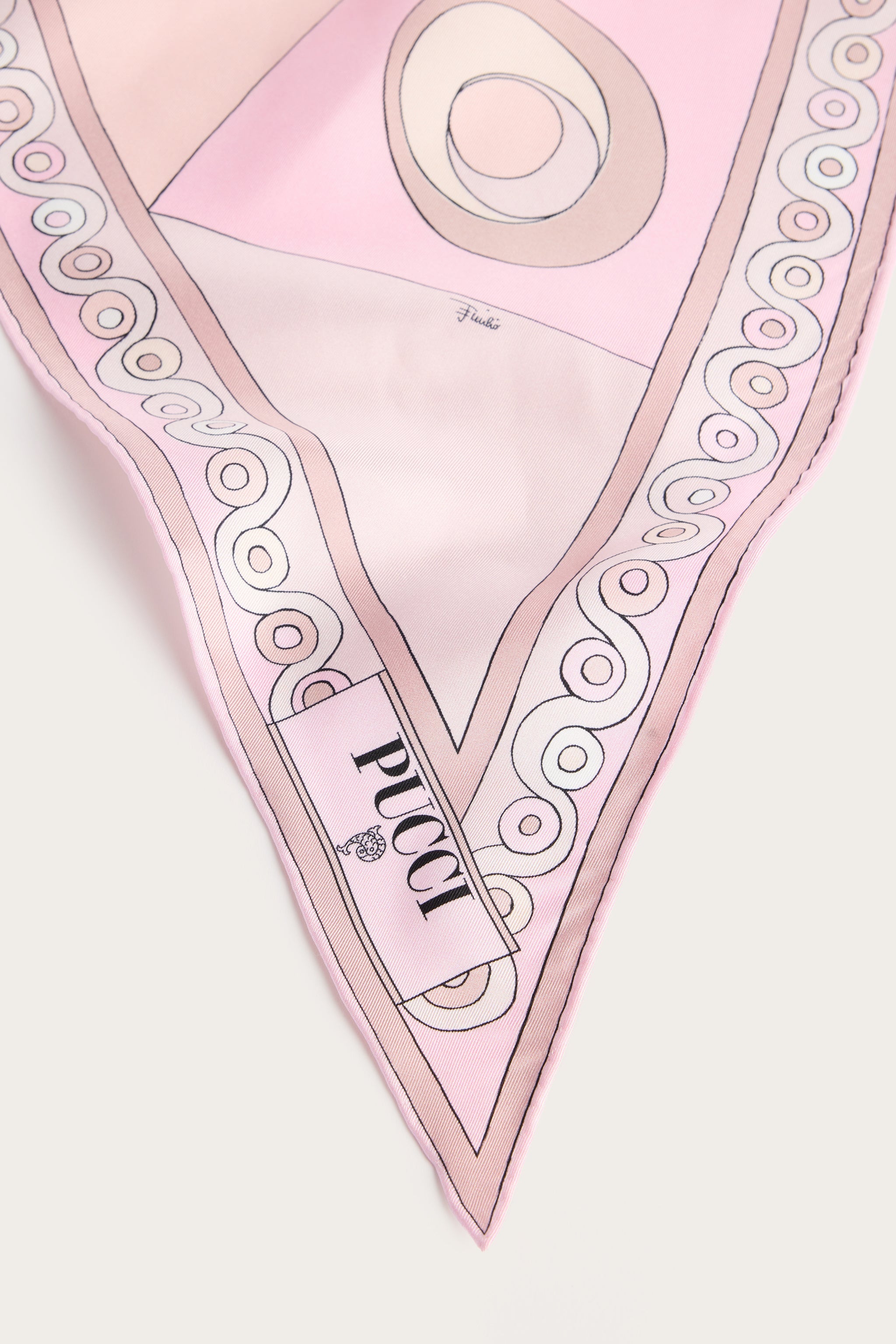 Emilio Pucci Silks 6HGB636HC541 foulard triangle rose nude soie