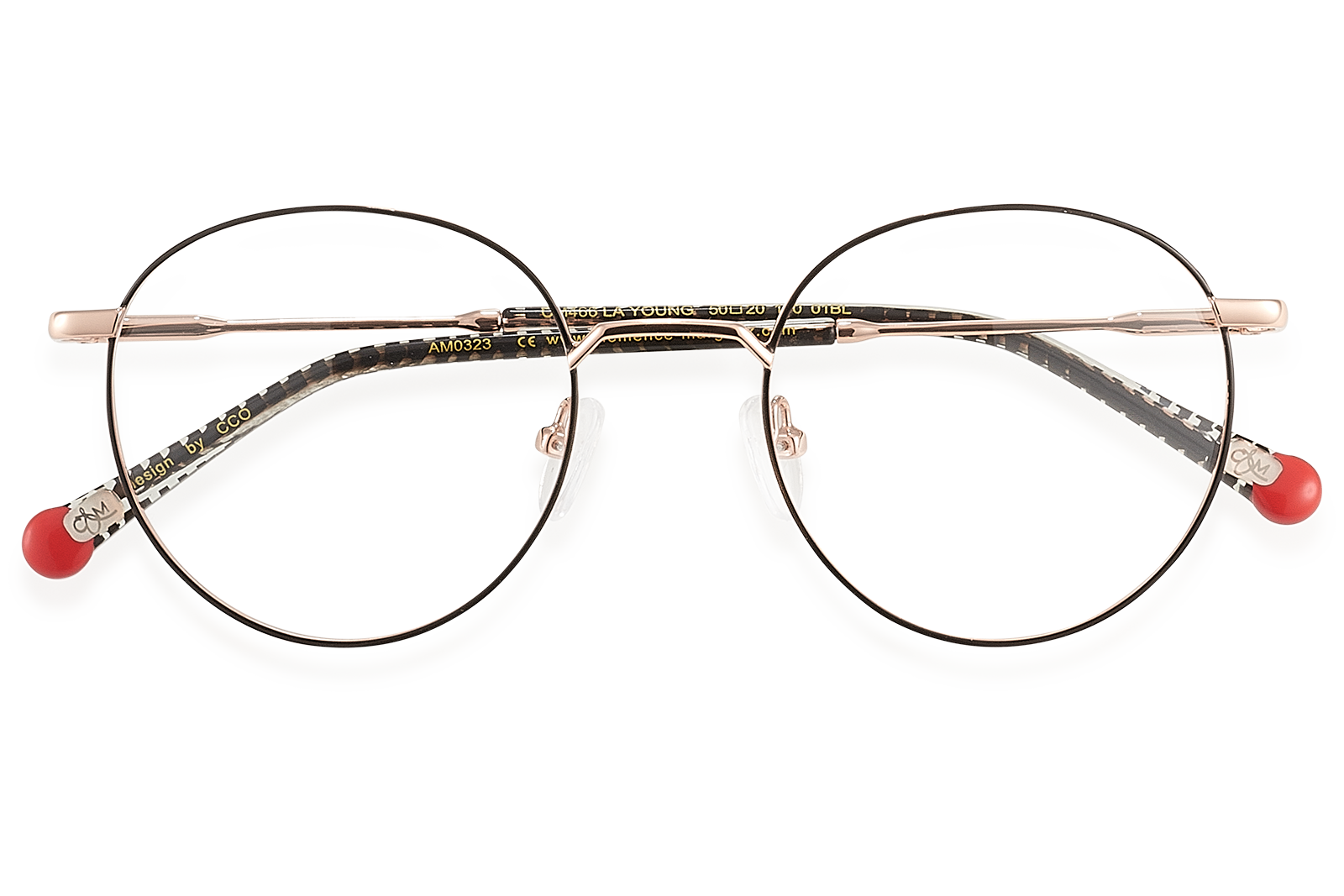 Clémence & Margaux La Young lunettes de vue effet python doré