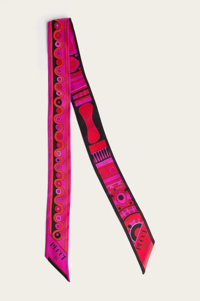 Emilio Pucci Bandeau Soie Mix Fuchsia Noir 5x120