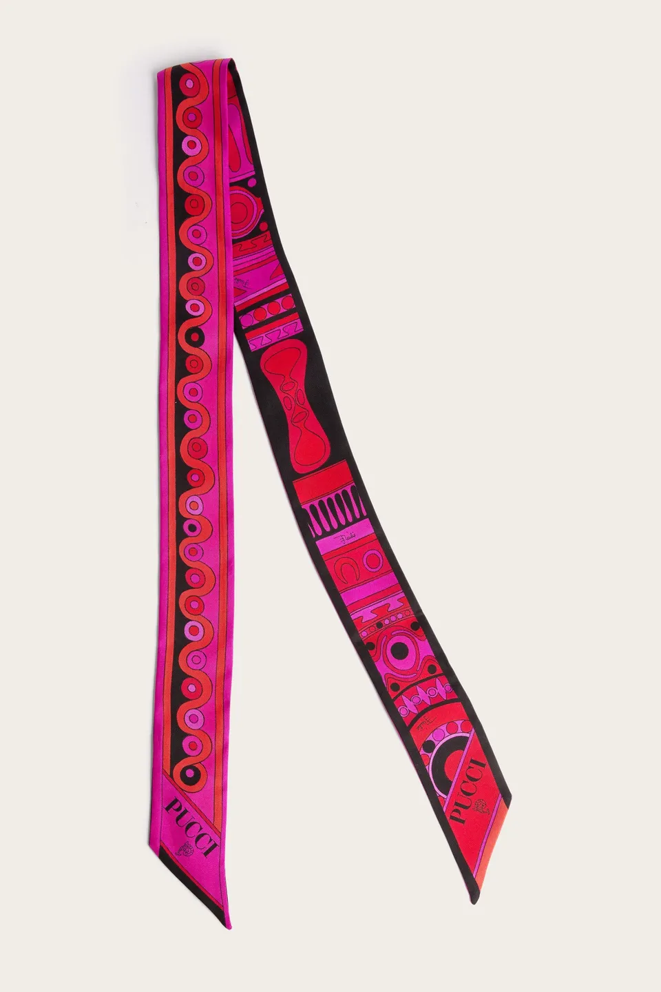 Emilio Pucci Bandeau Soie Mix Fuchsia Noir 5x120