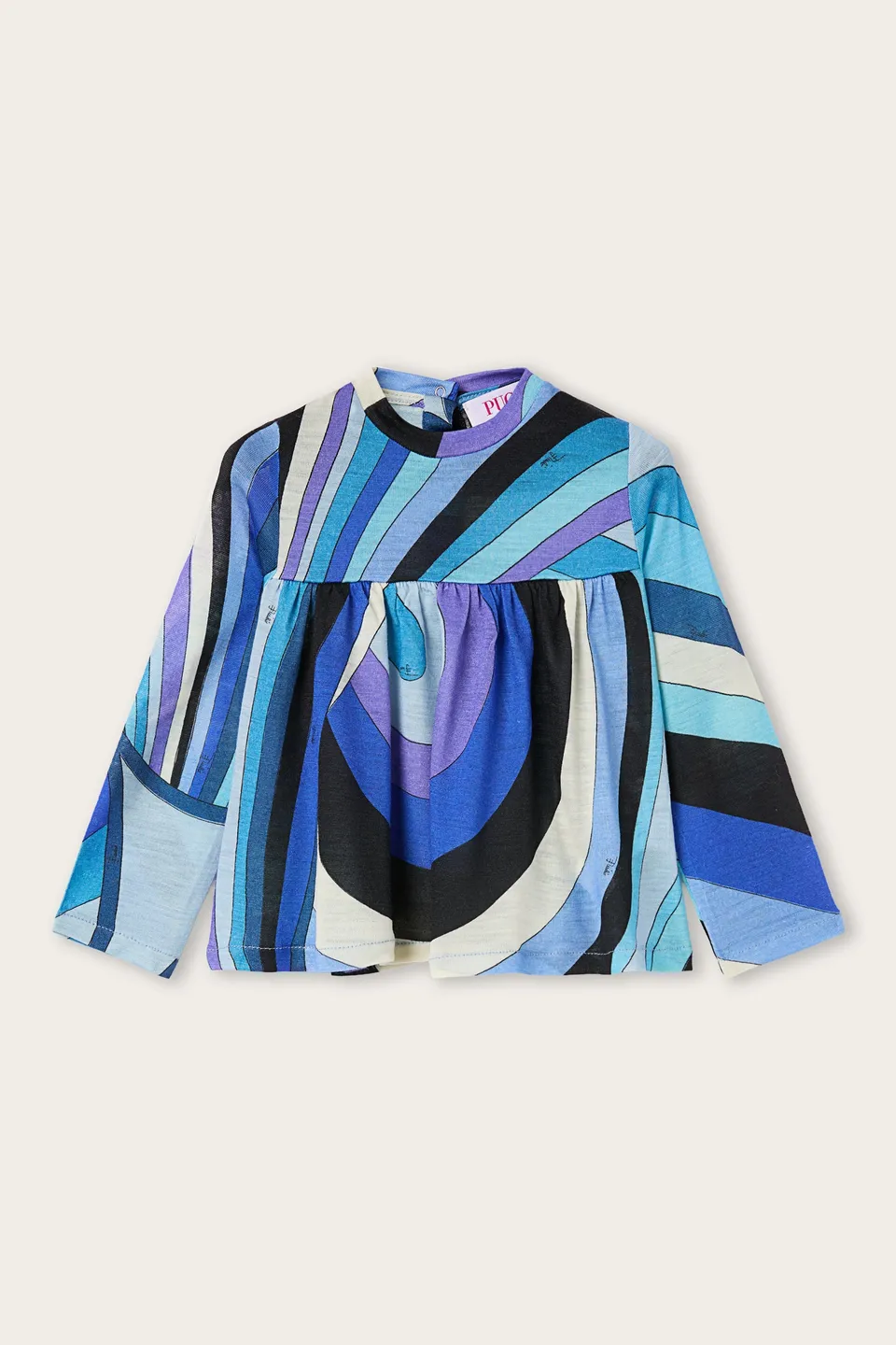 Emilio Pucci Iride pull bébé ivoire bleu manches longues