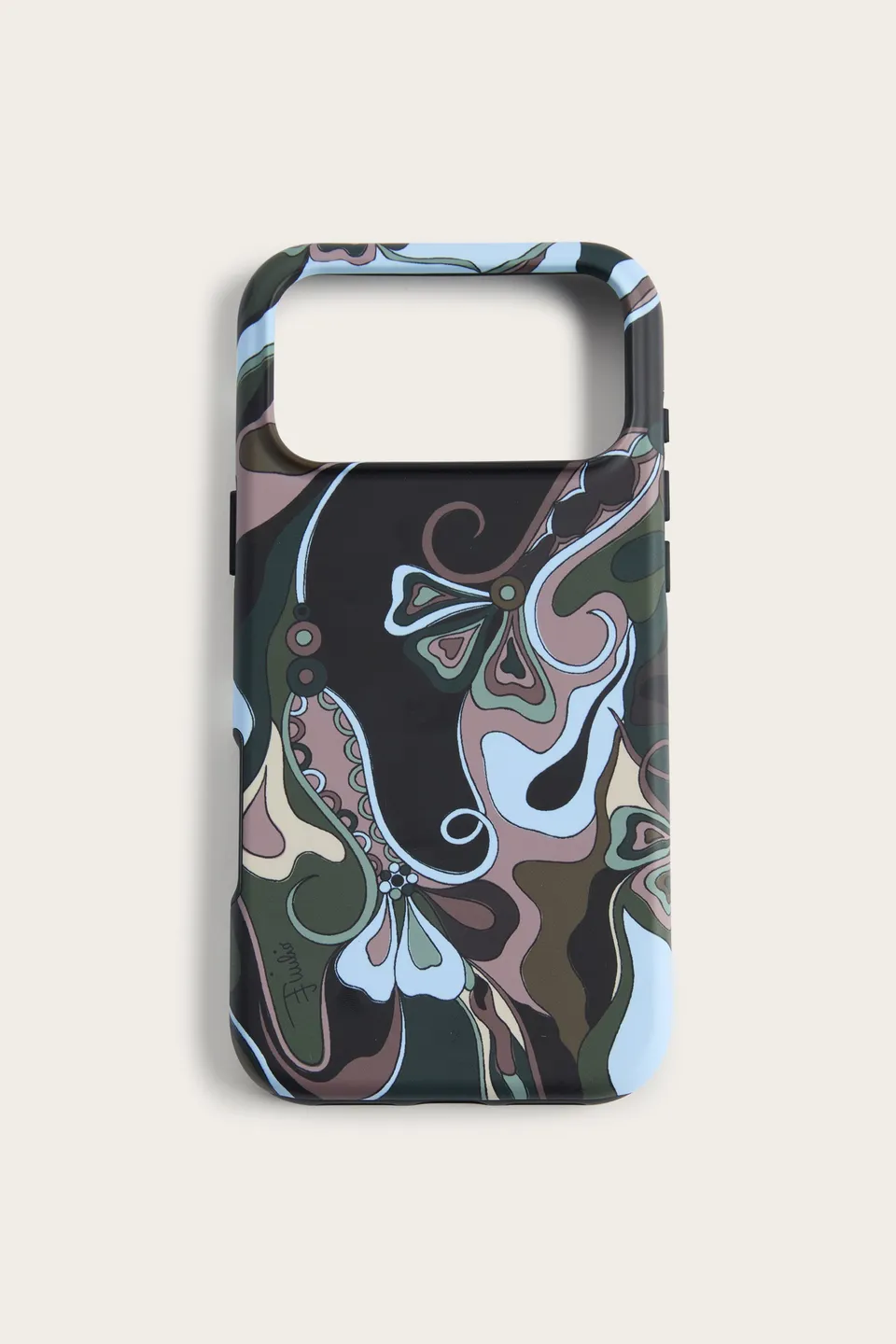 Emilio Pucci coque iPhone 17 Pro Orchidee kaki bleu