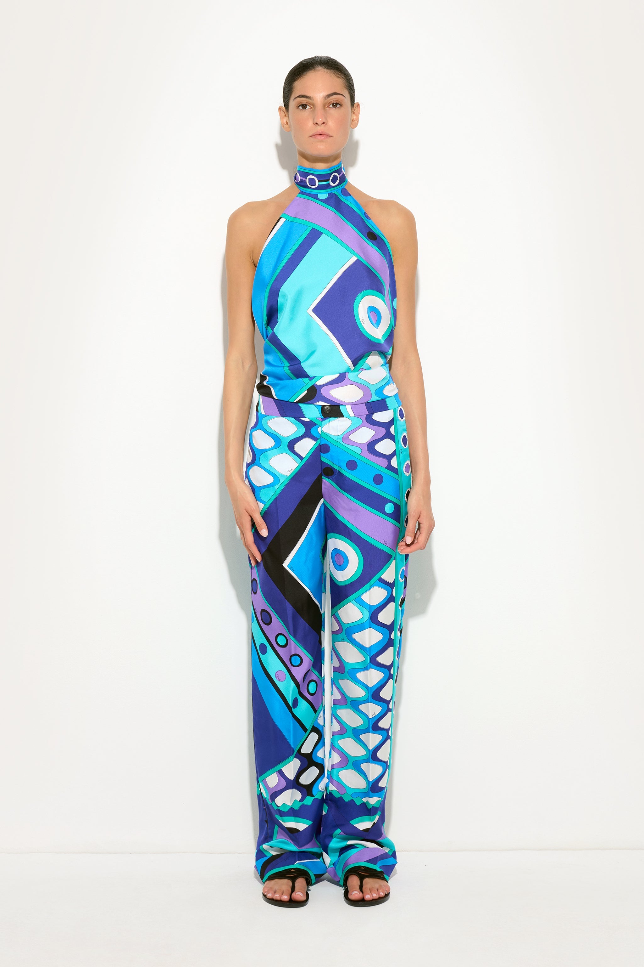 Emilio Pucci Vivara 6HRT116H873021 pantalon turquoise