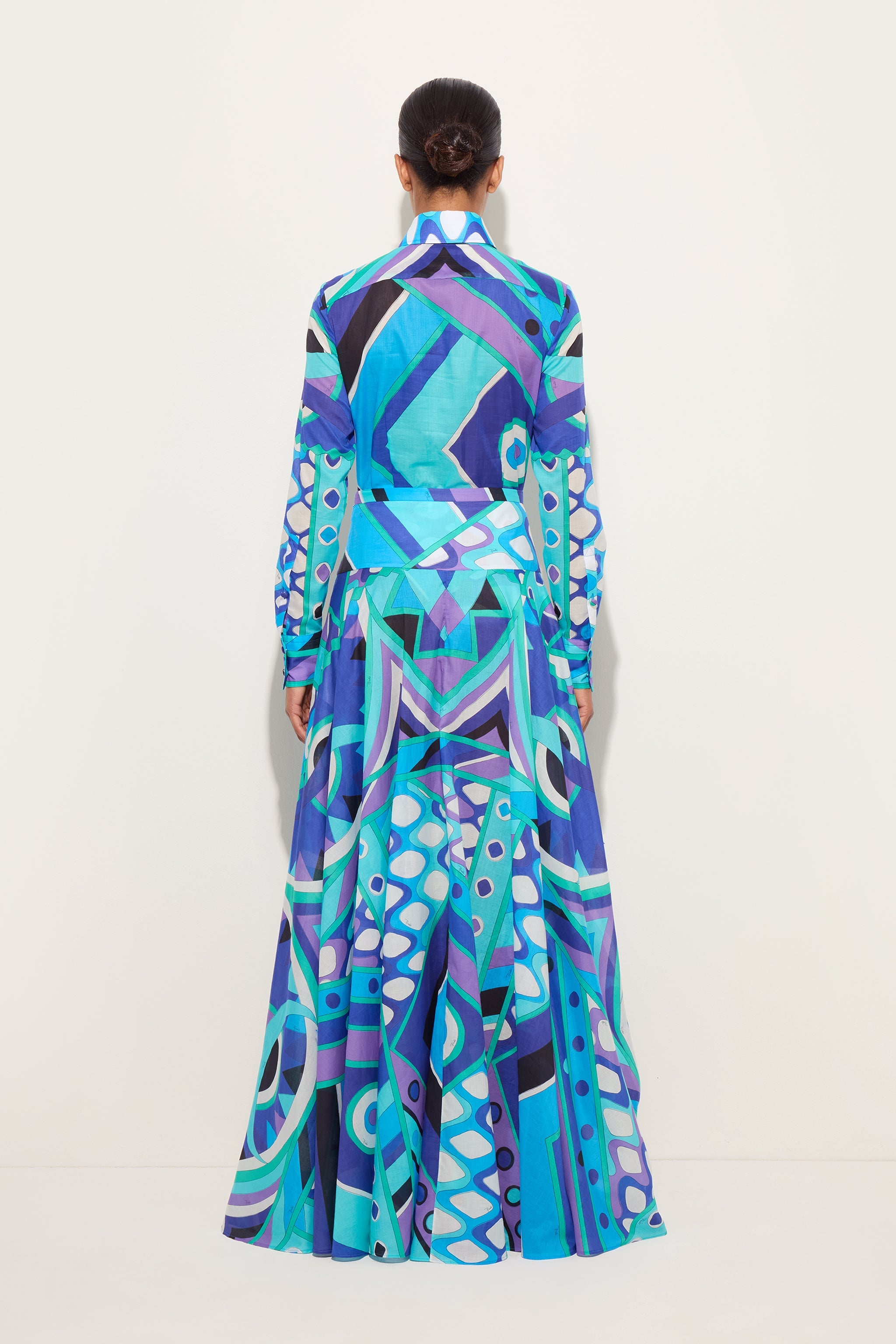 Emilio Pucci Vivara jupe coton turquoise bleu