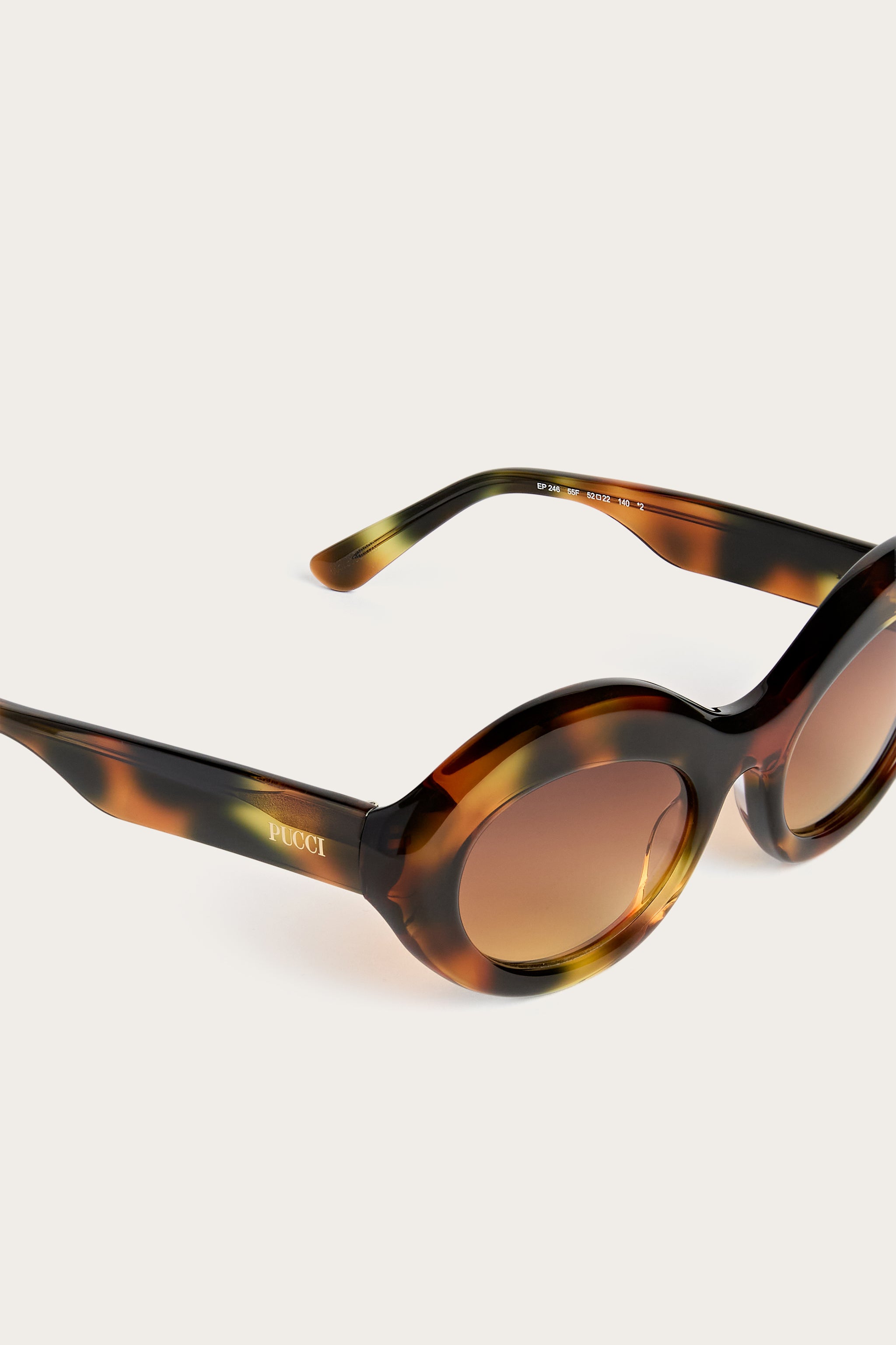 Emilio Pucci Ovali lunettes de soleil havana marron