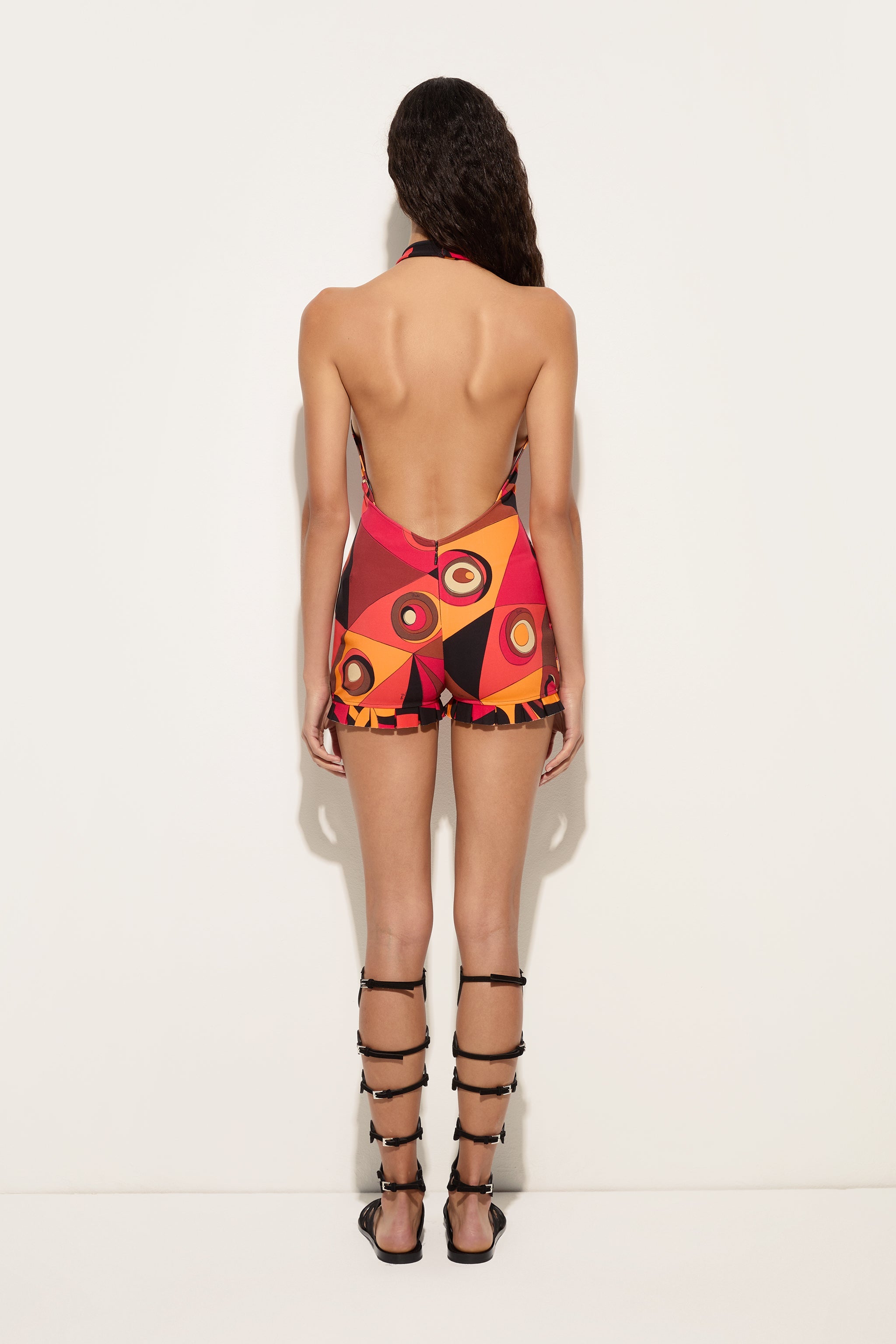 Emilio Pucci Occhi Combinaison Femme Orange Noir