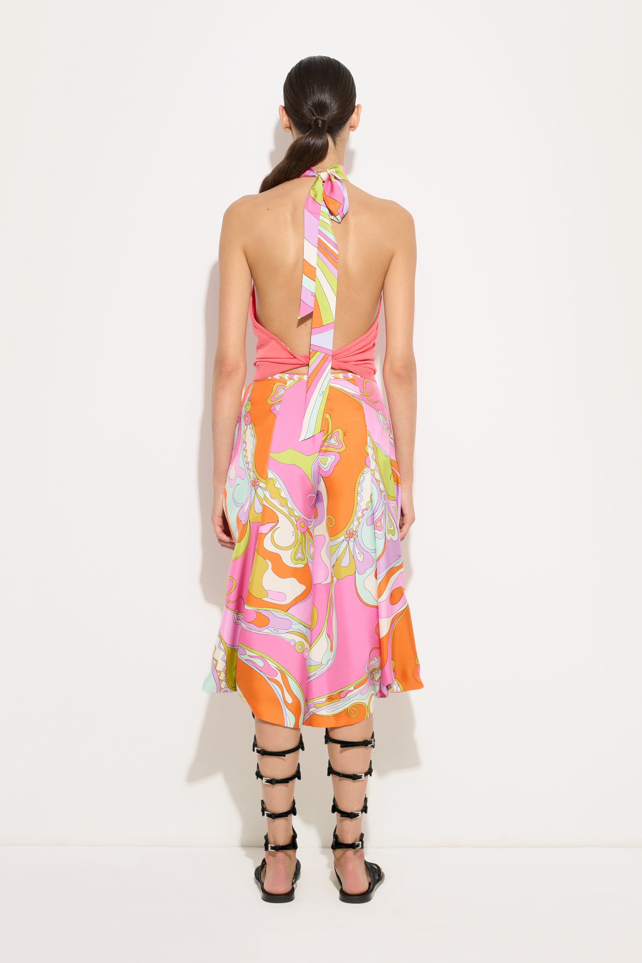 Emilio Pucci Orchidee pantalon soie multicolore sarong