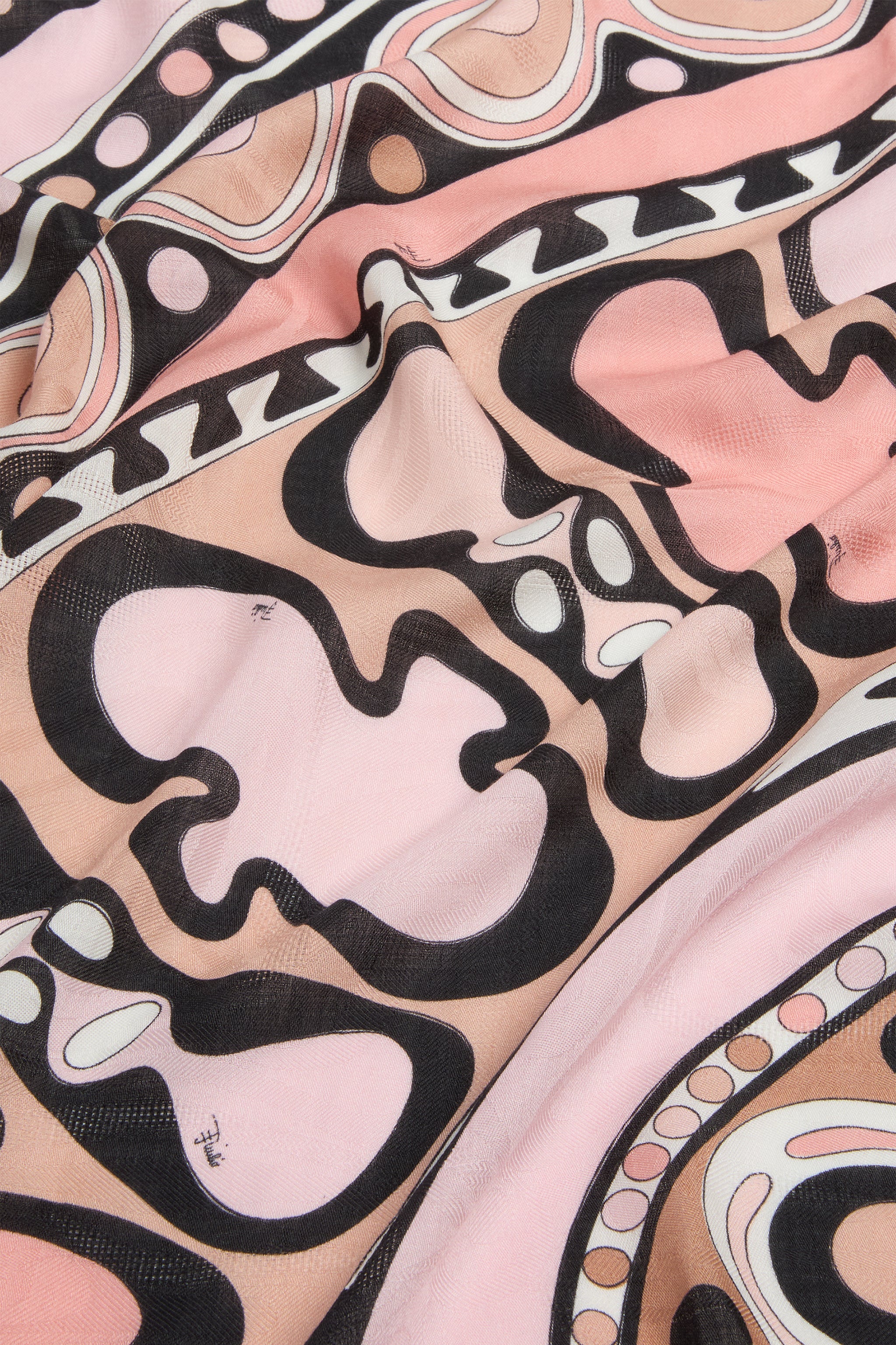 Emilio Pucci Silks pashmina laine soie nude Soleil