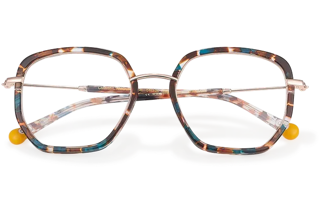 Clémence & Margaux L'Amoureuse lunettes de vue hexagonale Ecaille & Doré