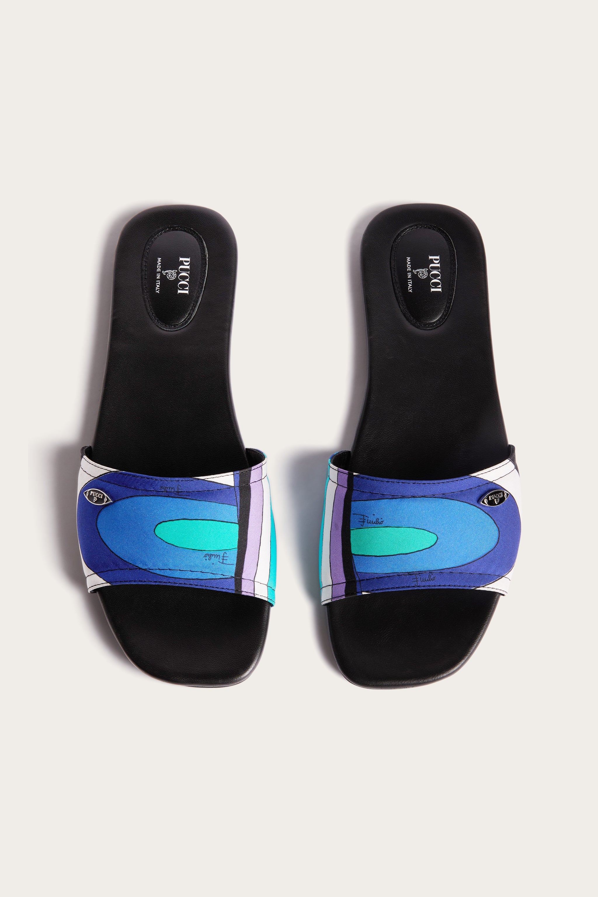 Emilio Pucci Iride slip-on soie turquoise bleu 36