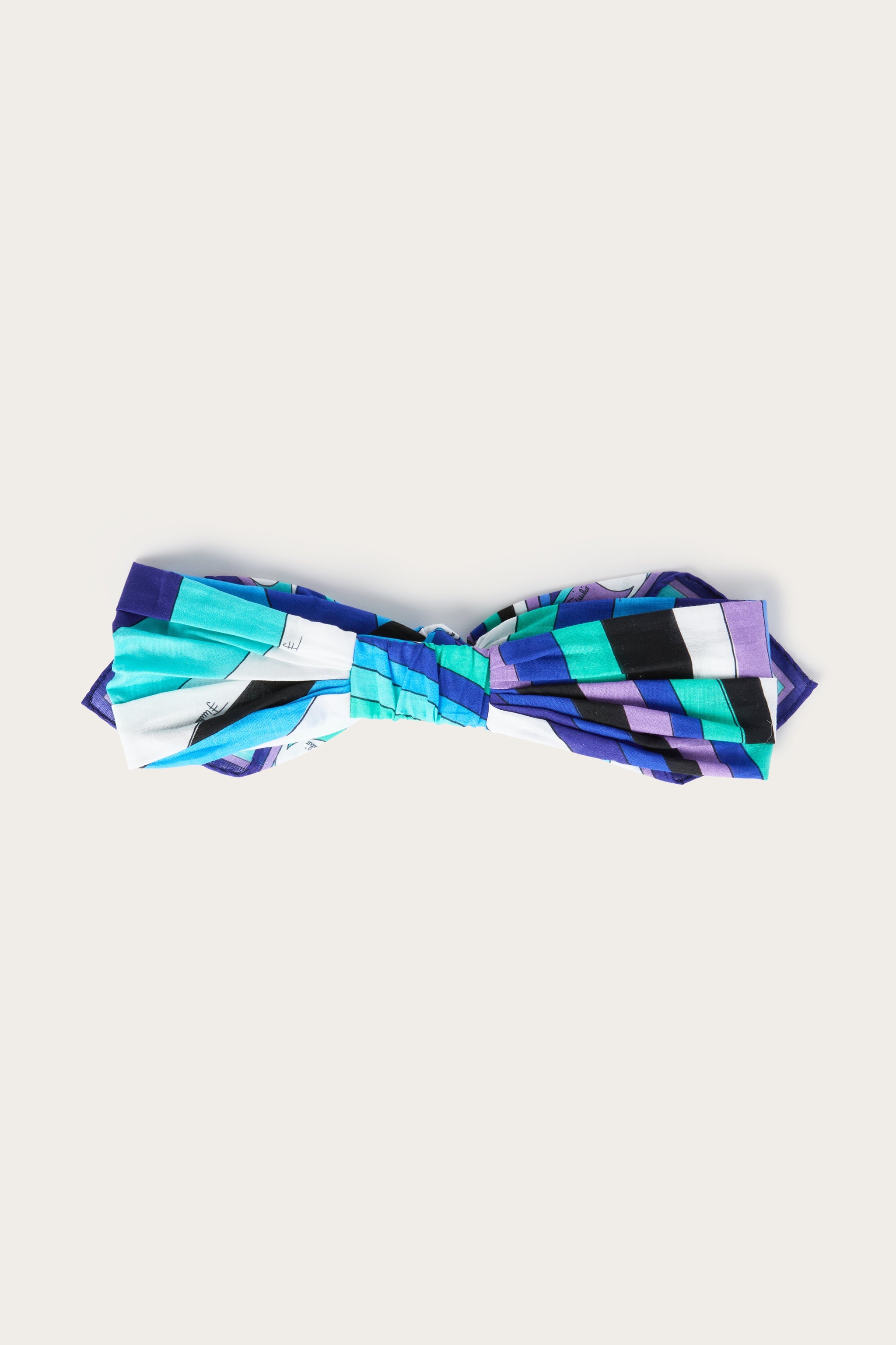 Emilio Pucci Iride bandeau cheveux turquoise bleu coton