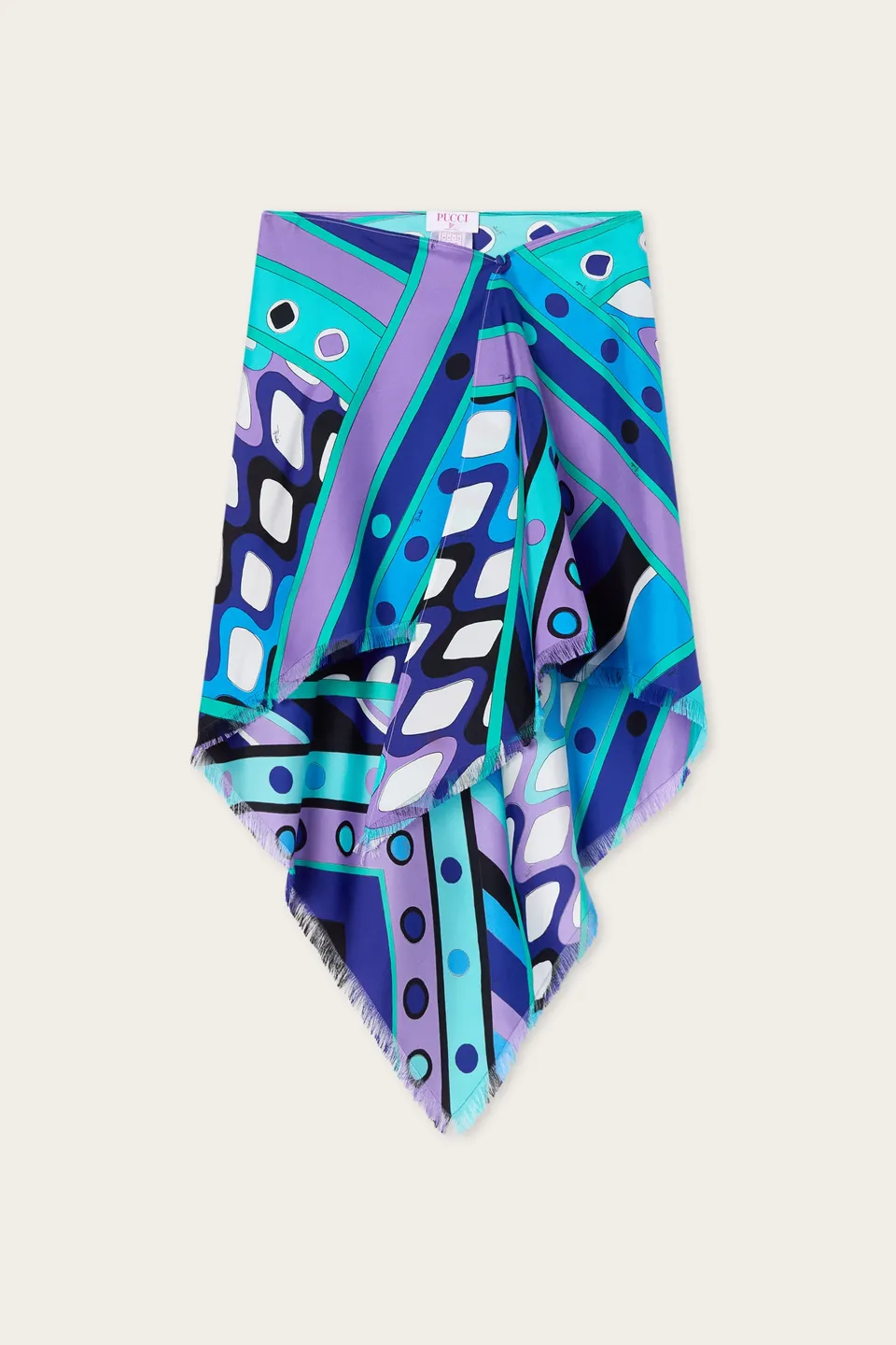 Emilio Pucci Vivara jupe soie turquoise bleu