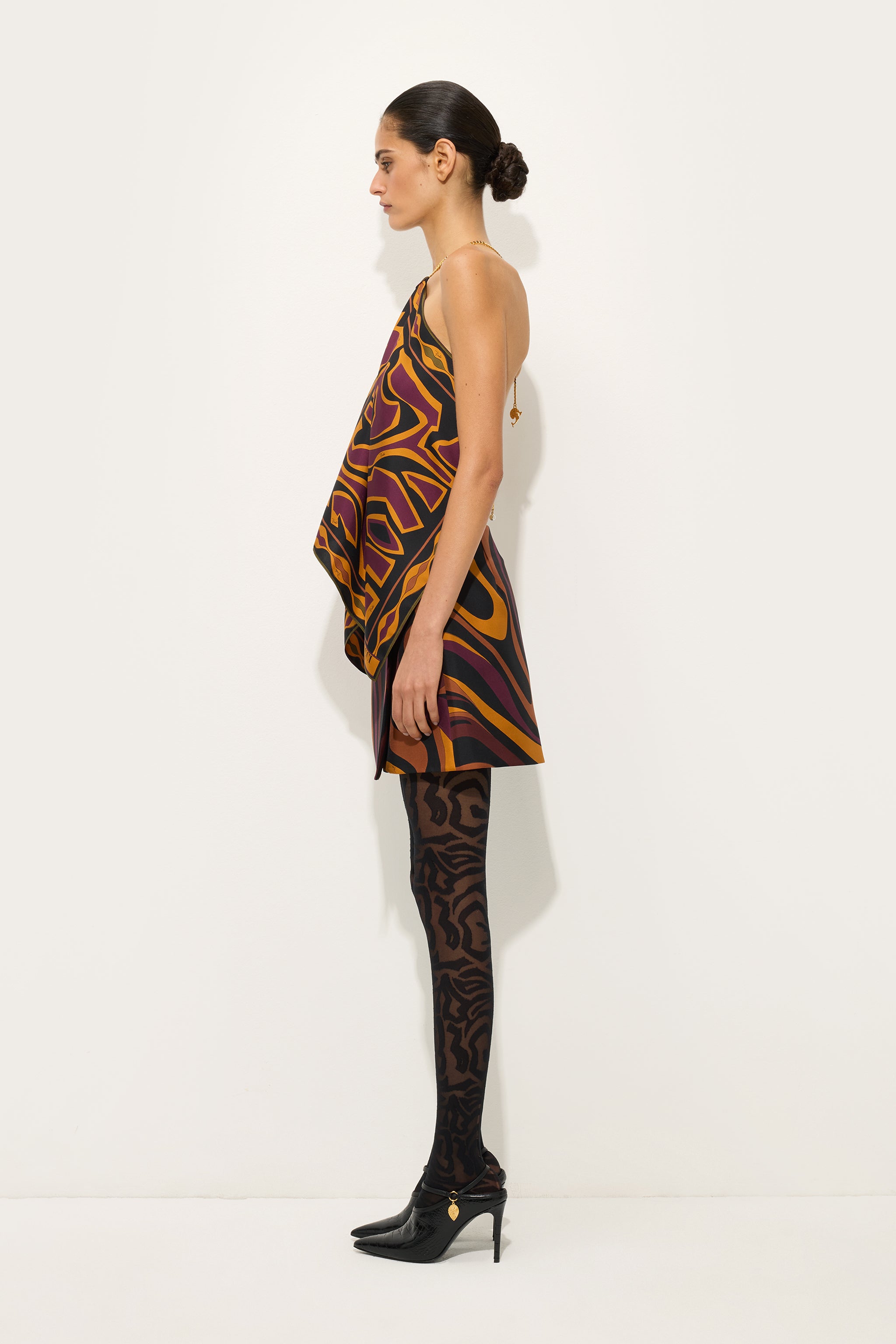Emilio Pucci Marmo jupe soie bordeaux or