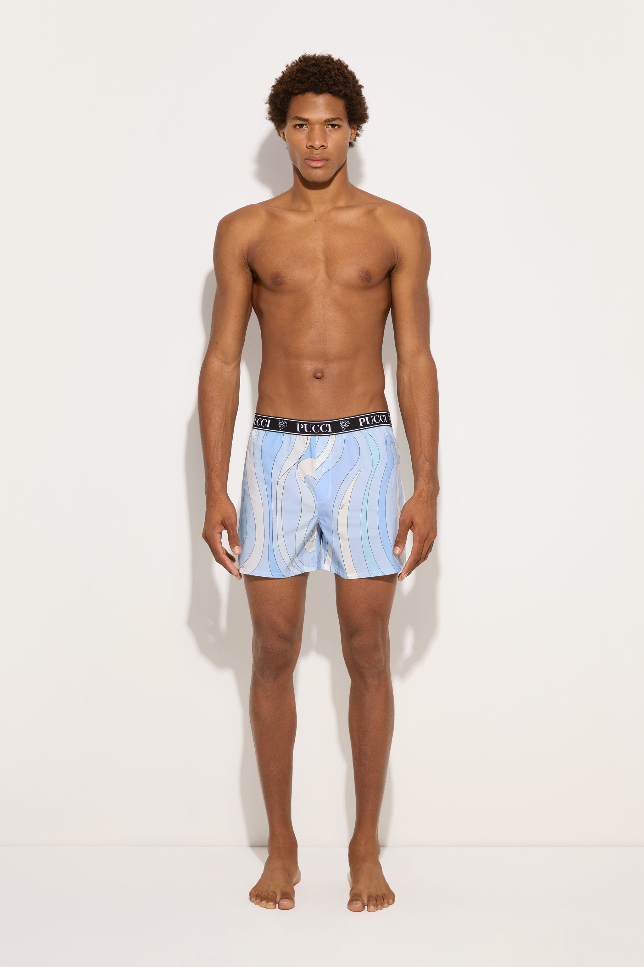 Emilio Pucci Marmo boxer bleu clair S coton
