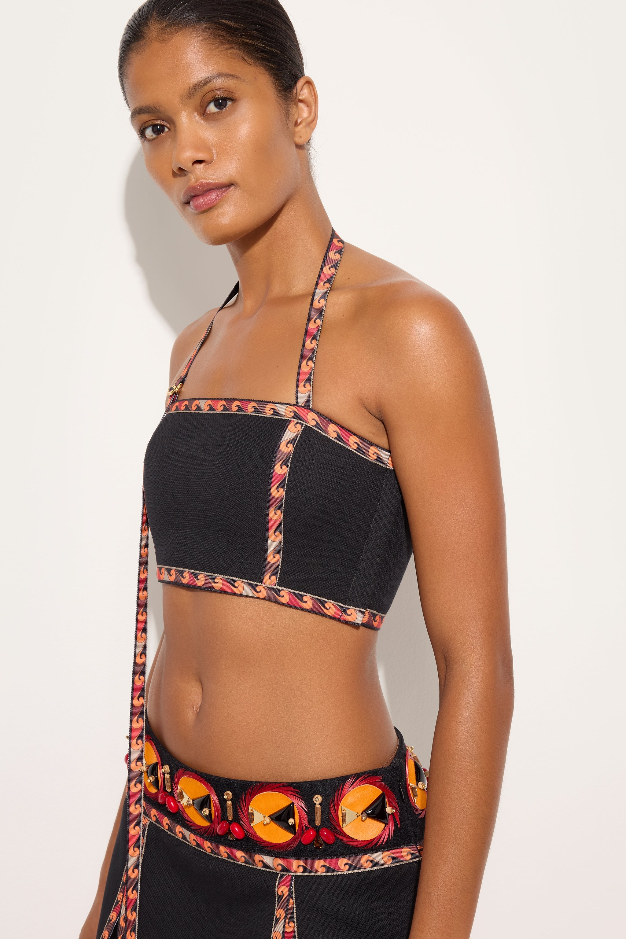 Emilio Pucci top piquet coton debardeur noir