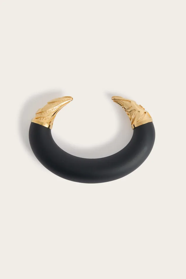 Emilio Pucci Corno bracelet rigide or noir
