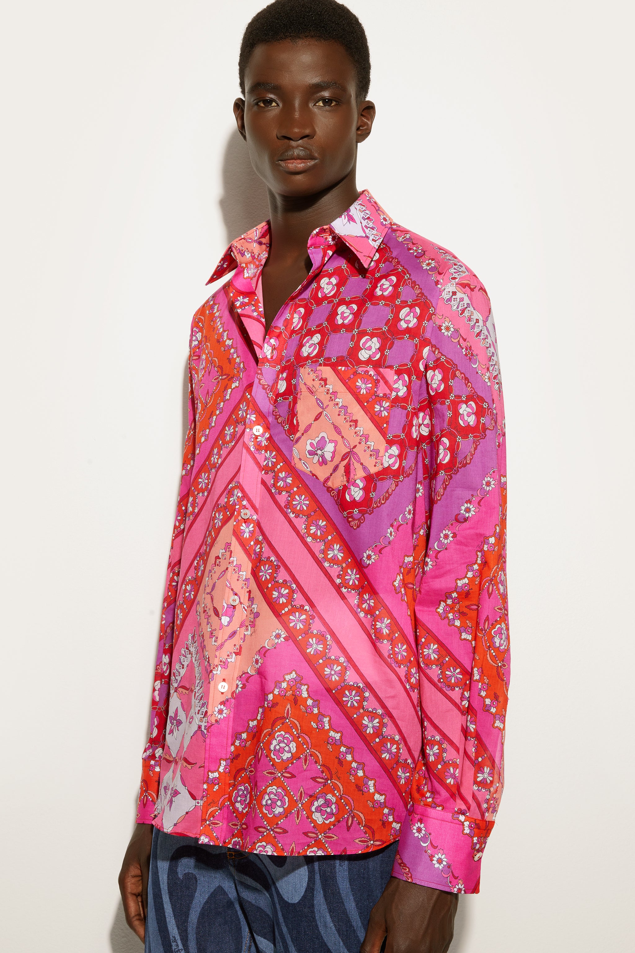 Emilio Pucci Festa Chemise Oversize Coton Corail S